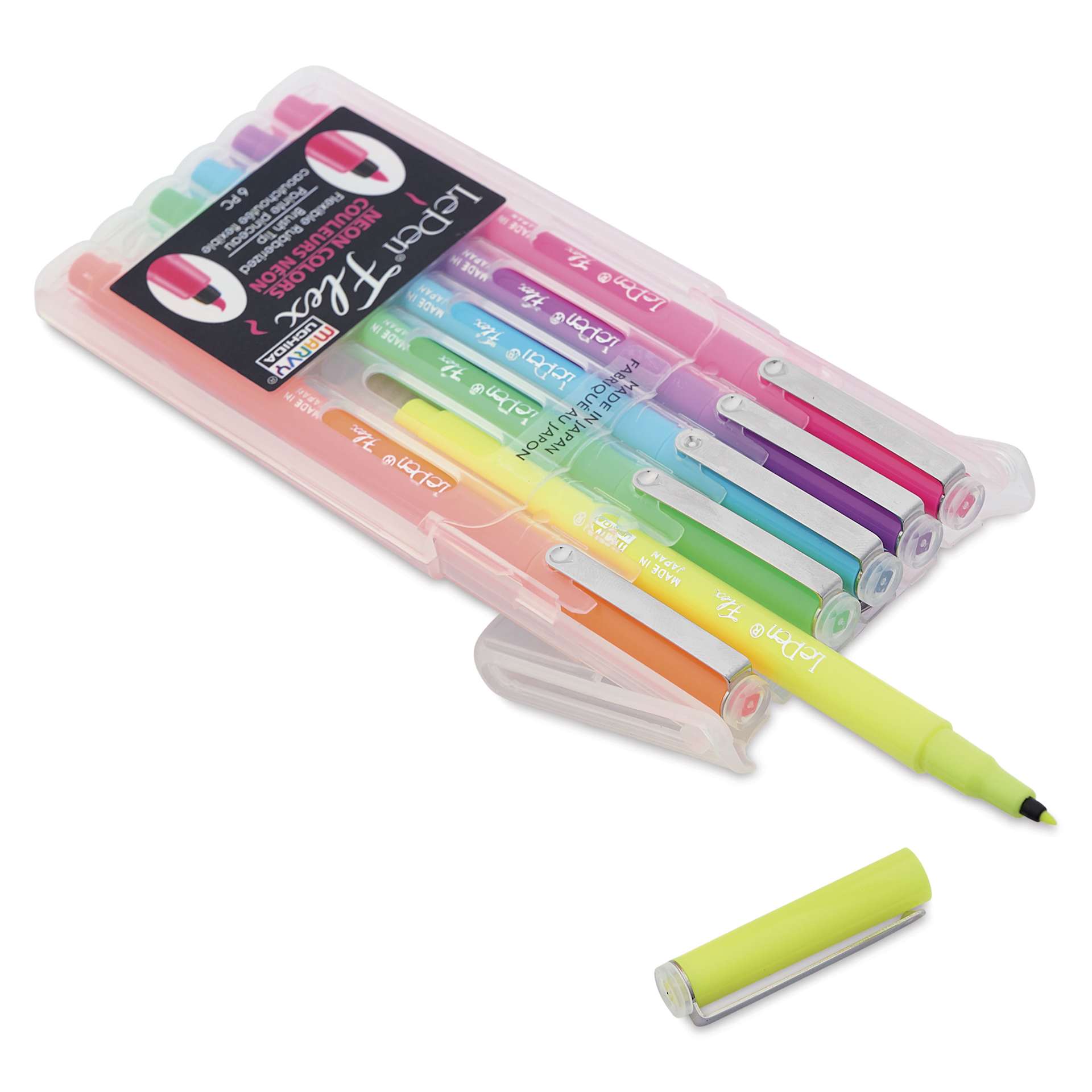 Marvy Uchida LePen Flex Marker - Set of 6, Neon