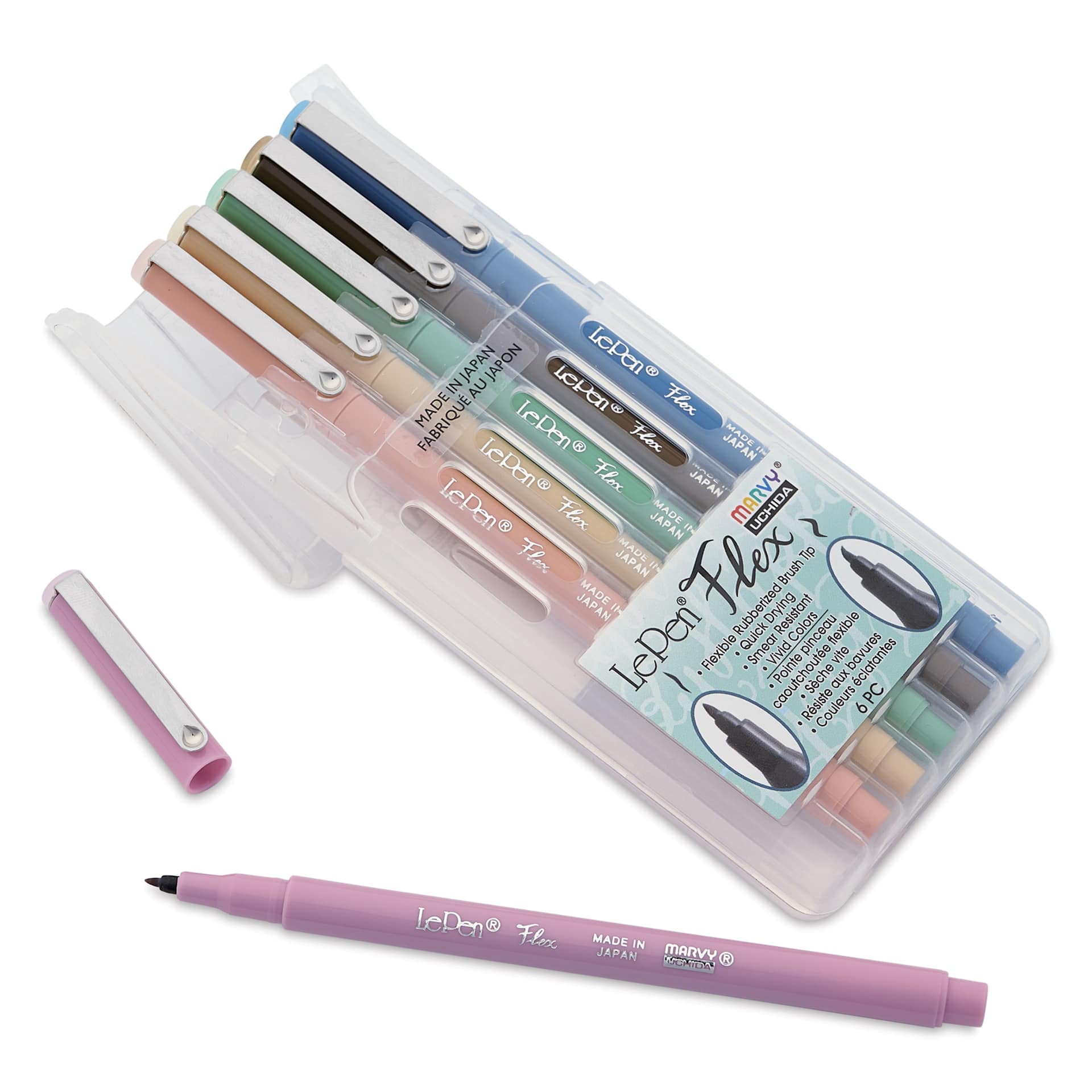 Marvy Uchida LePen Flex Marker - Set of 6, Retro