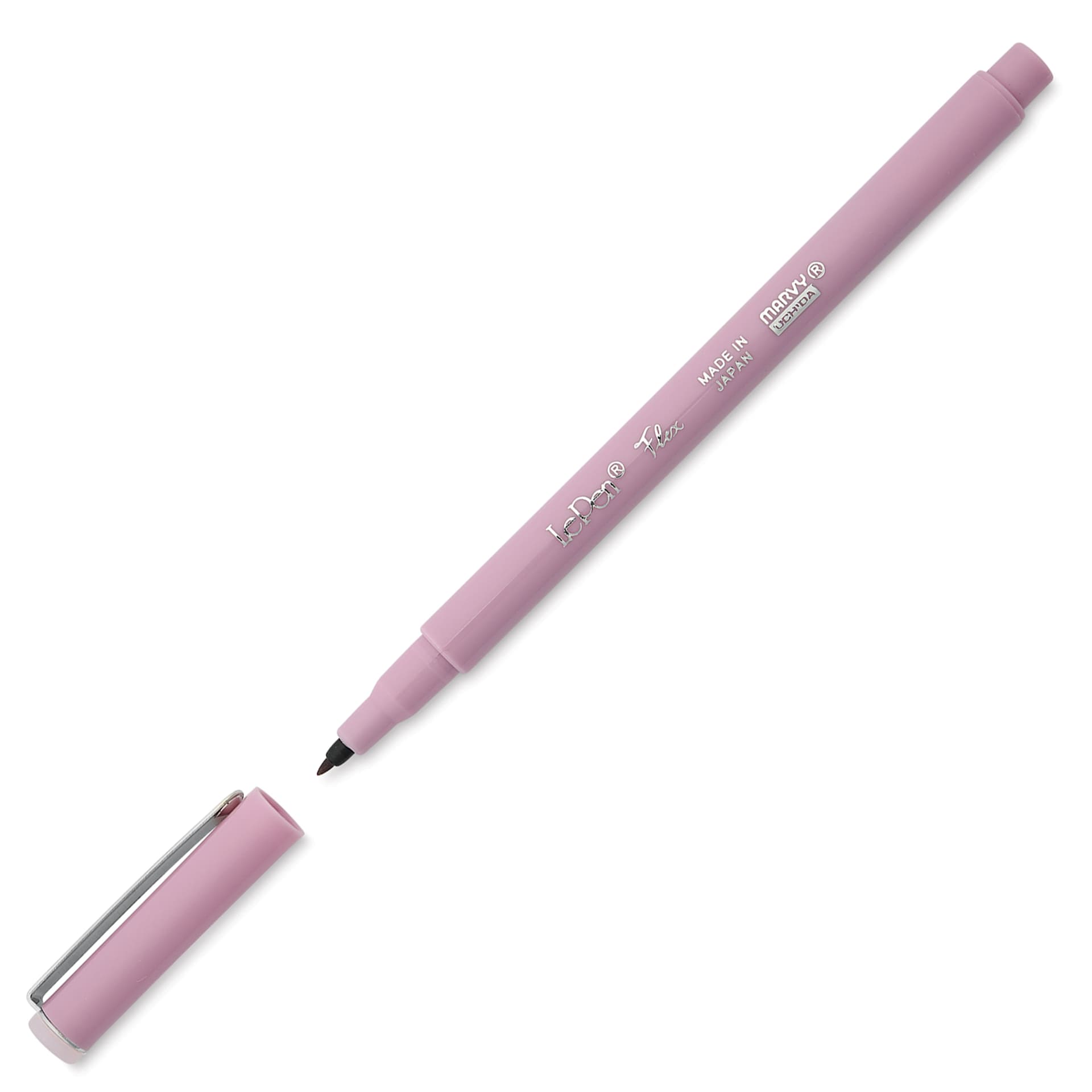 Marvy Uchida LePen Flex Marker - Pale Mauve, cap and marker