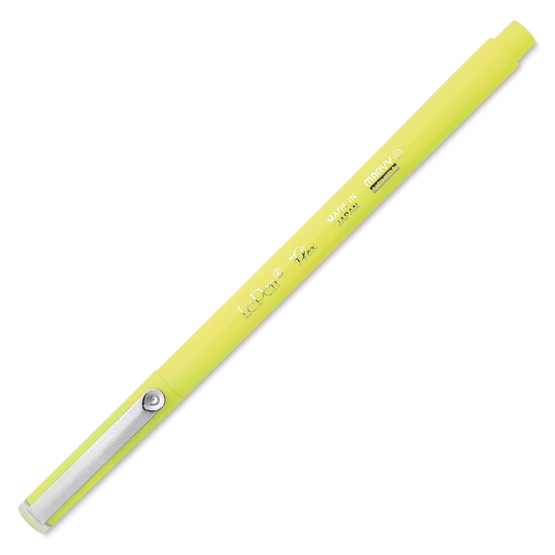 Marvy Uchida LePen Flex Marker - Fluorescent Yellow, cap on