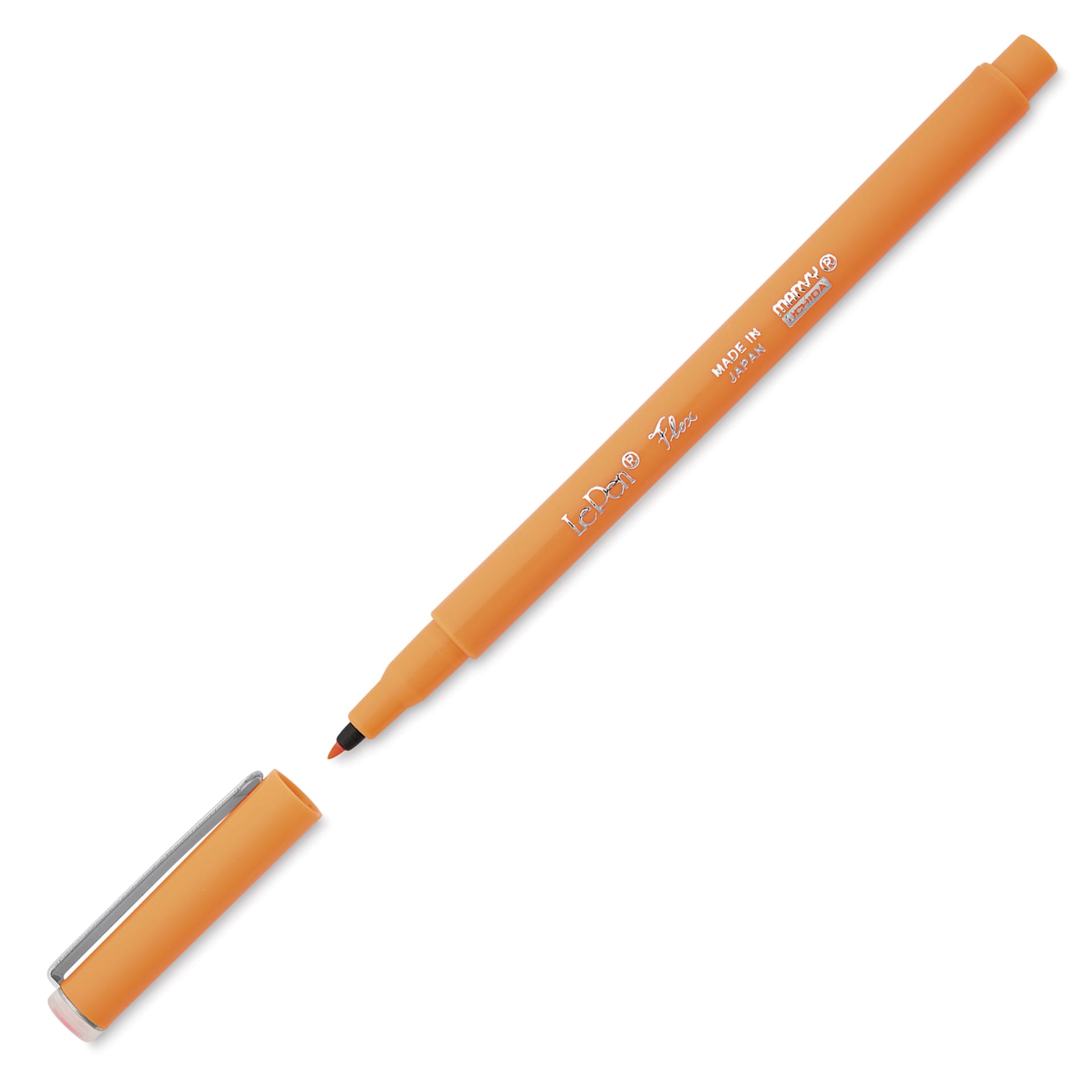 Marvy Uchida LePen Flex Marker - Fluorescent Orange, cap and marker