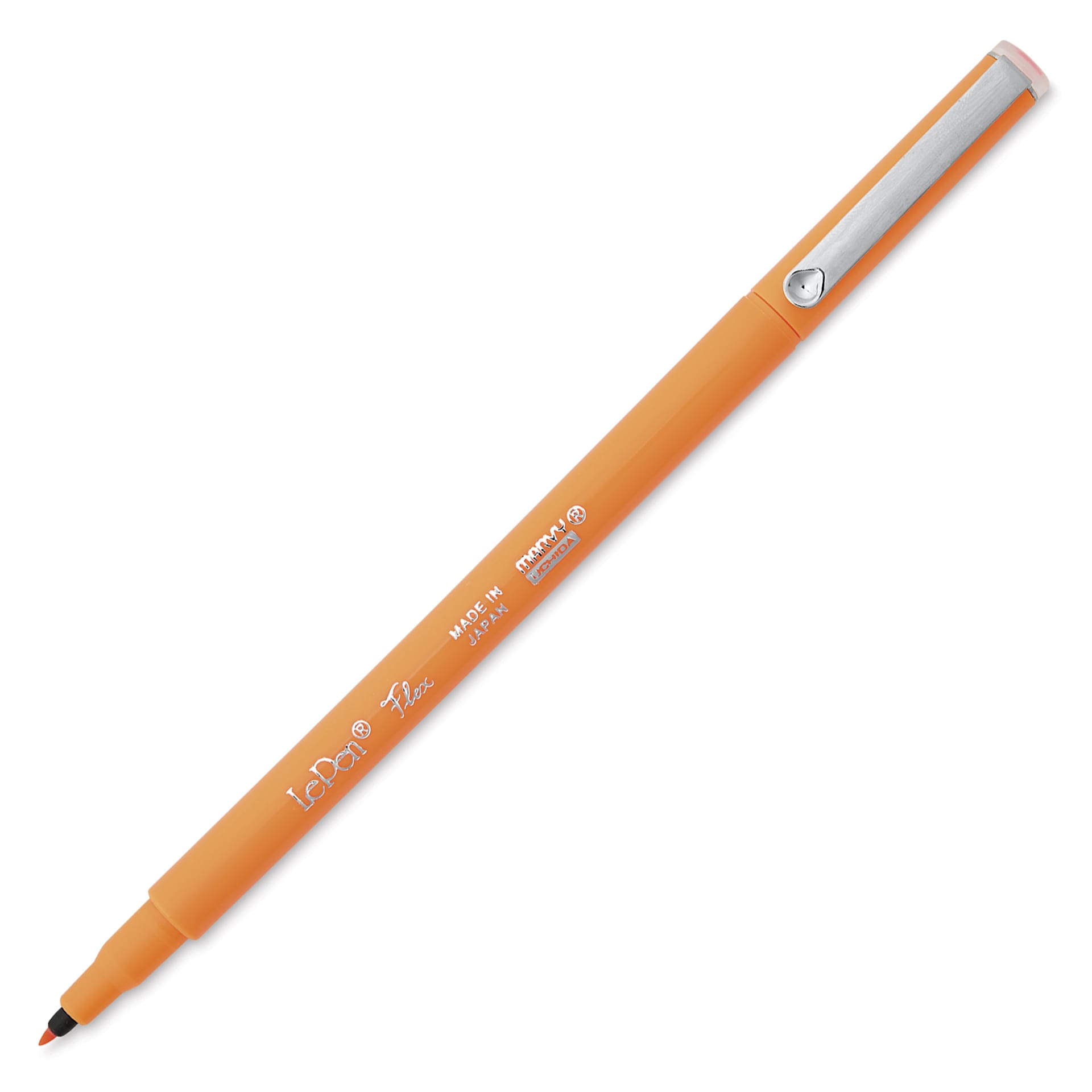 Marvy Uchida LePen Flex Marker - Fluorescent Orange, cap off