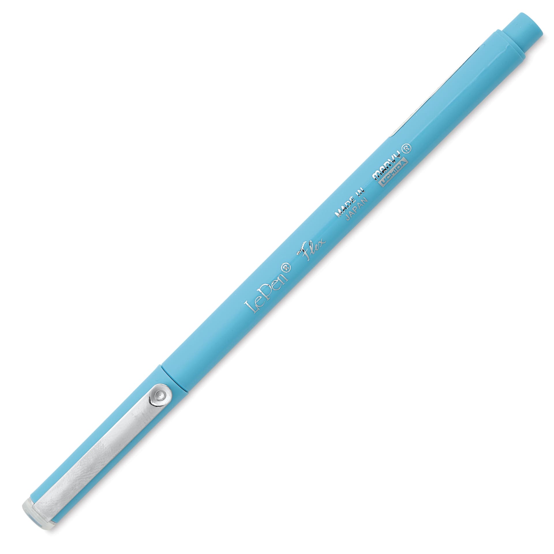 Marvy Uchida LePen Flex Marker - Fluorescent Blue, cap on