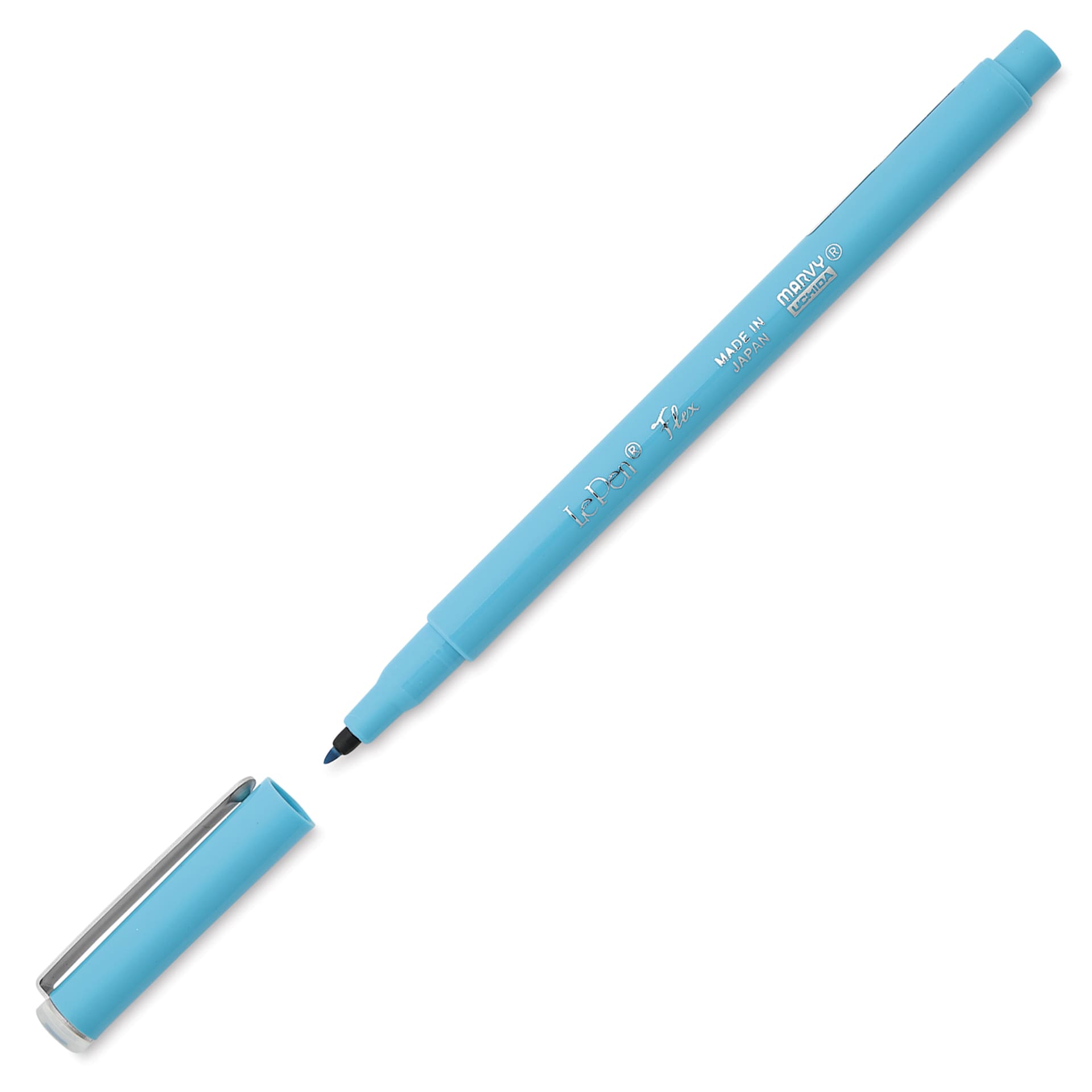 Marvy Uchida LePen Flex Marker - Fluorescent Blue, cap and marker