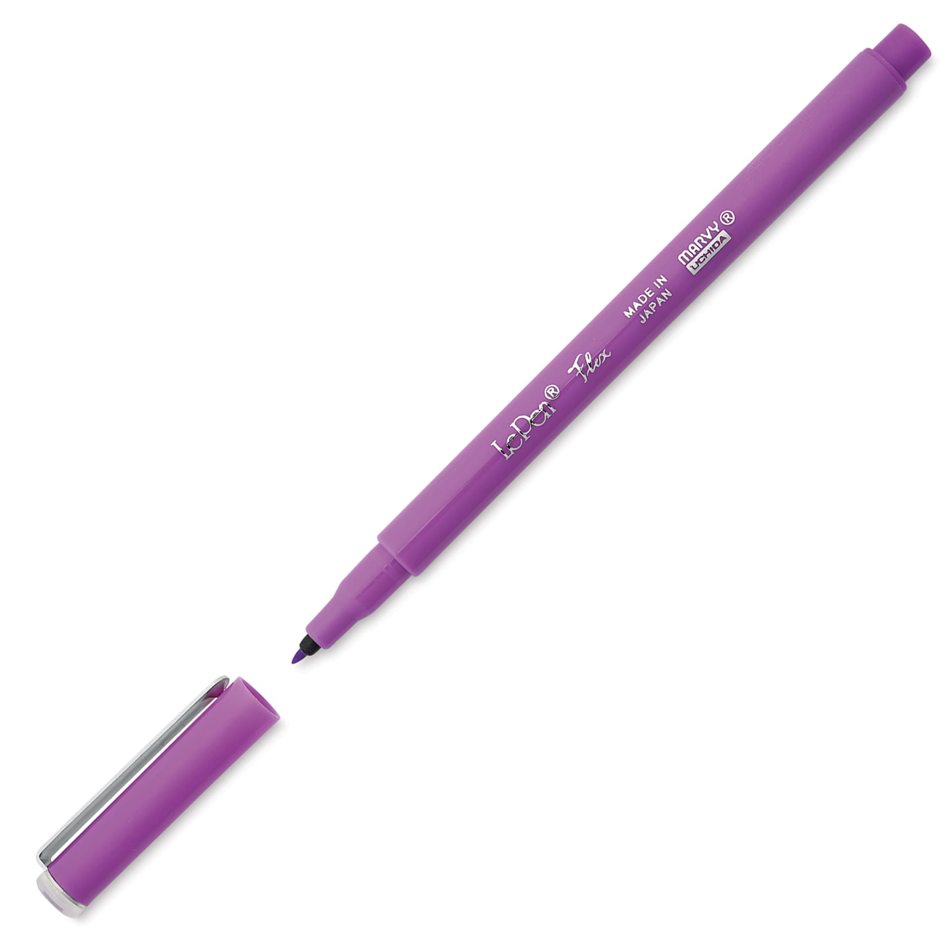 Marvy Uchida LePen Flex Marker - Fluorescent Violet, cap and marker