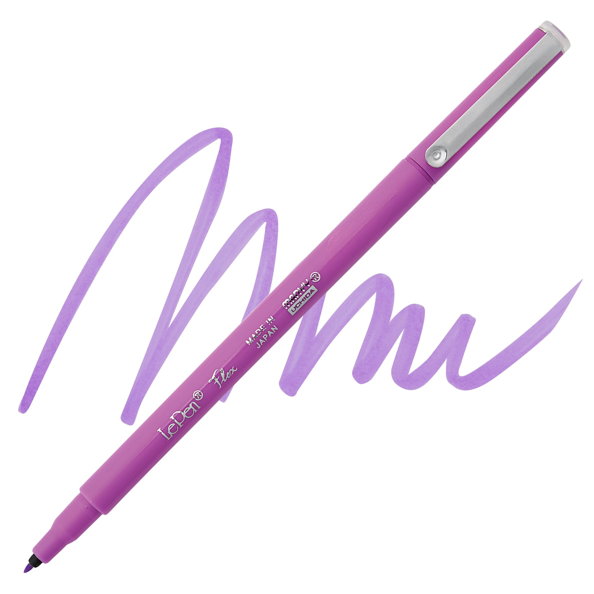 Marvy Uchida LePen Flex Marker - Fluorescent Violet, swatch and marker