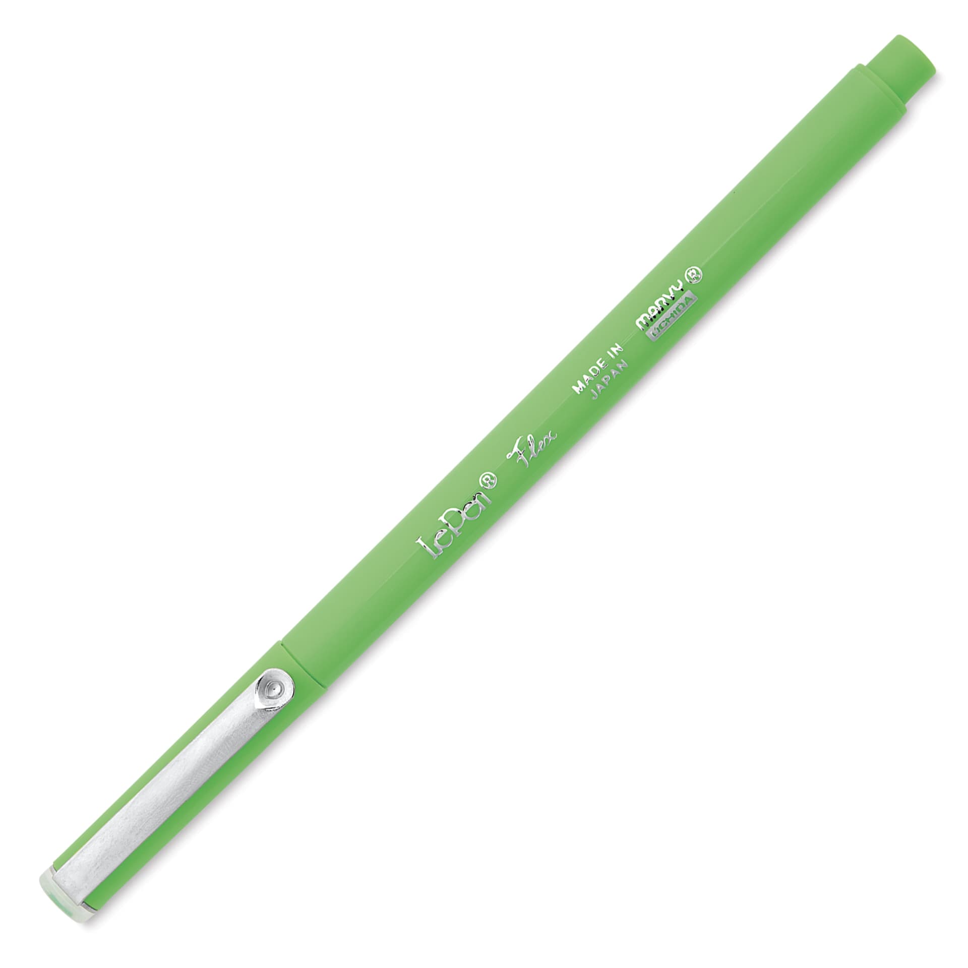 Marvy Uchida LePen Flex Marker - Fluorescent Green, cap on