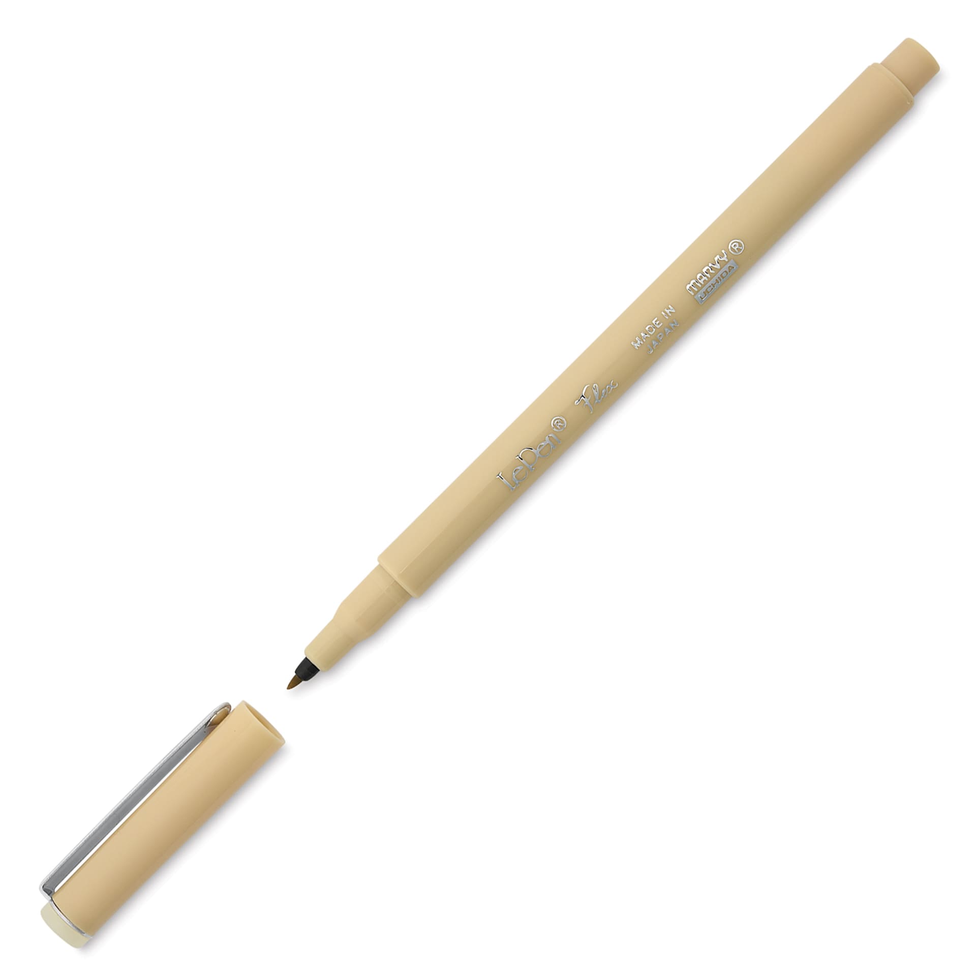 Marvy Uchida LePen Flex Marker - Beige, cap and marker