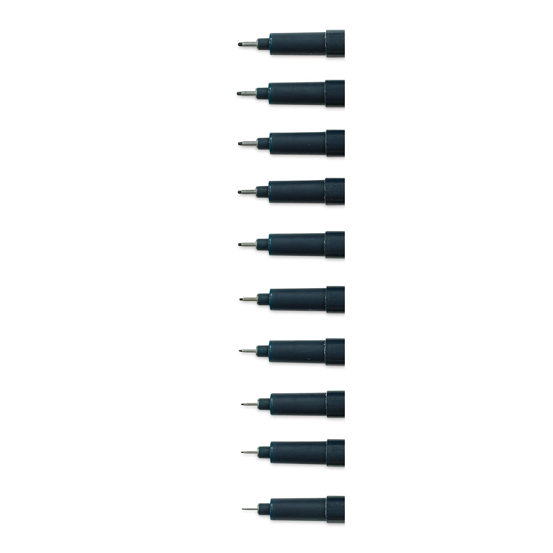 Edding 1880 Drawliner Pen - Black, Set of 10 (close-up of nibs)