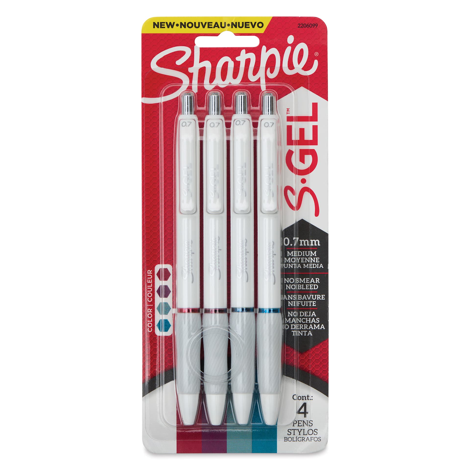 Sharpie White Fashion S-Gel Pens - Bold Jewel, Set of 4, front of the packaging