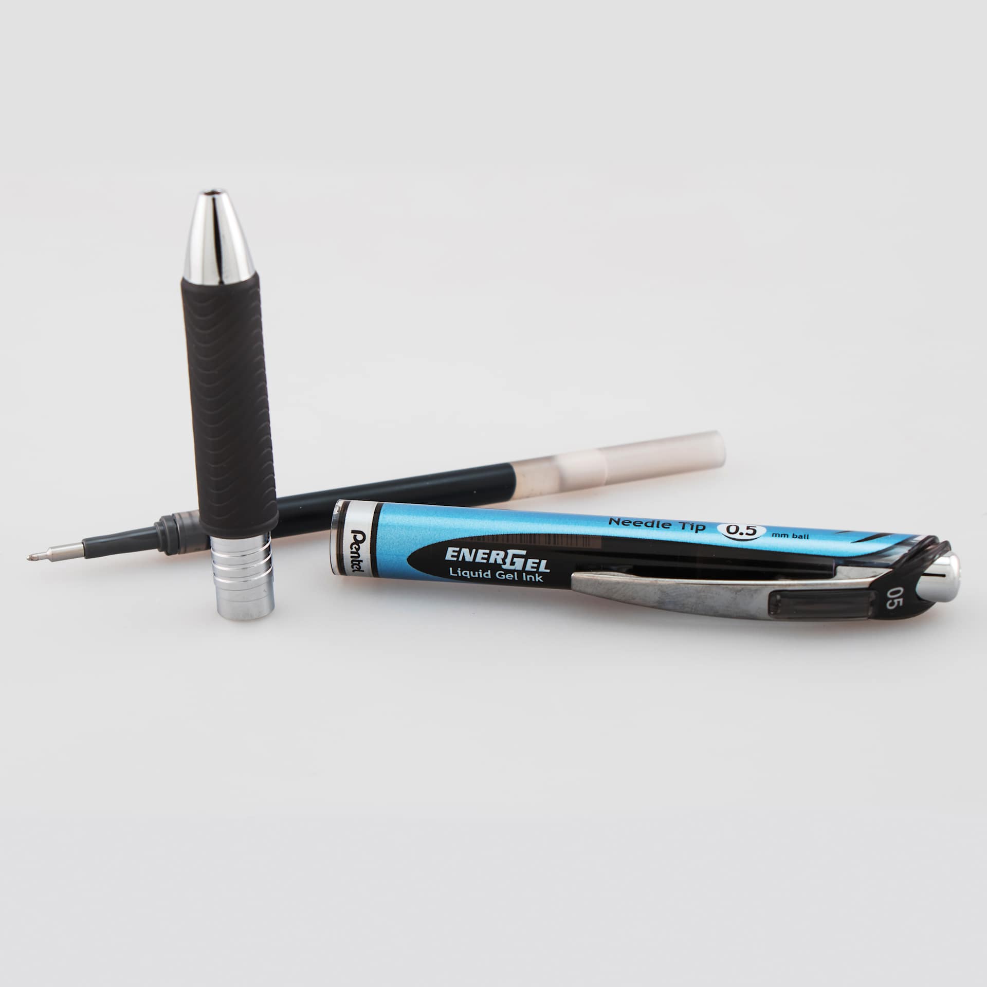 Pentel EnerGel RTX Gel Pen - Black, 0.5 mm, disassembled
