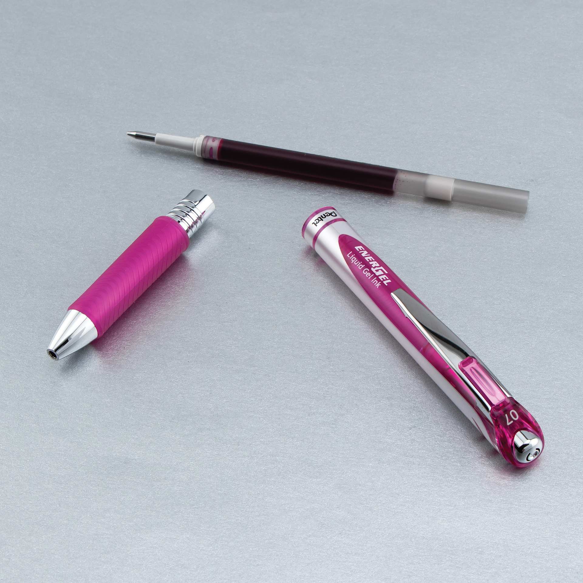 Pentel EnerGel RTX Gel Pen - Magenta, 0.7 mm, disassembled