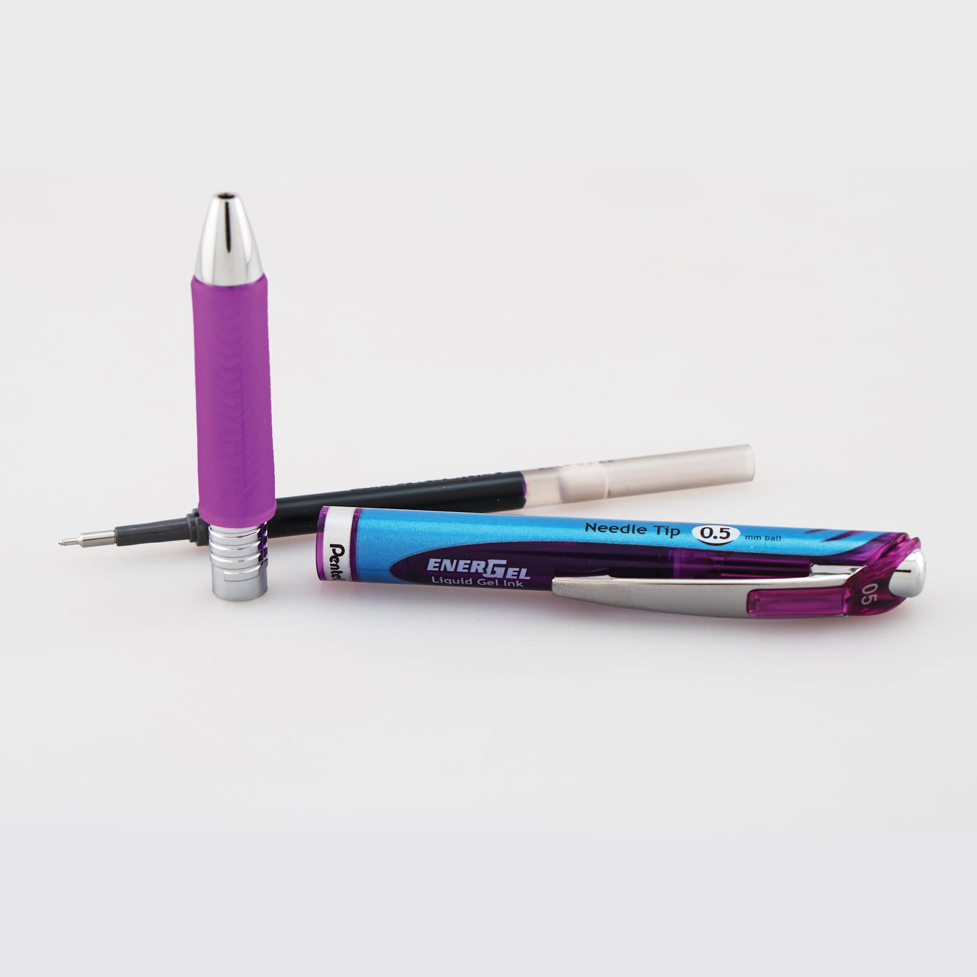 Pentel EnerGel RTX Gel Pen - Violet, 0.5 mm, disassembled