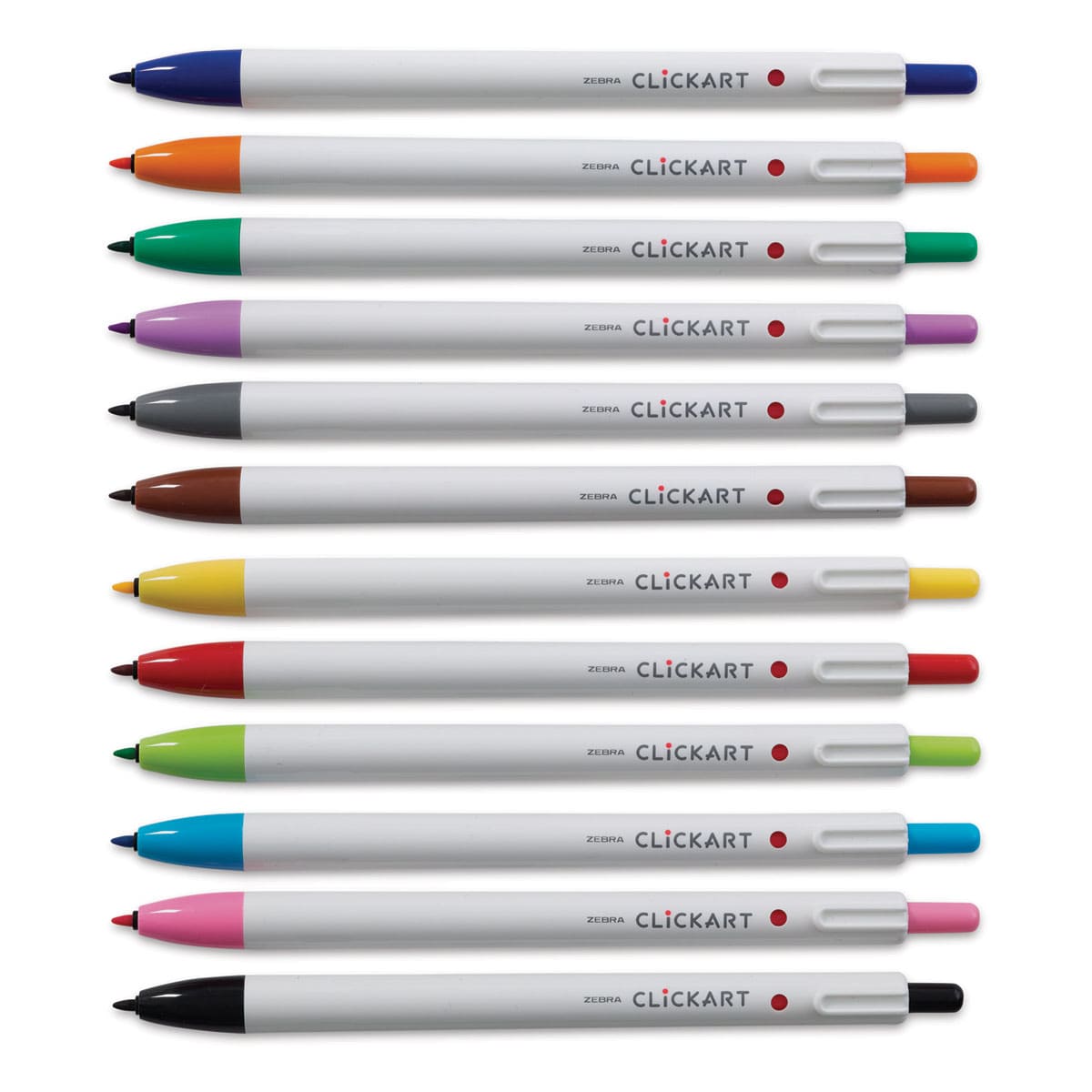 Zebra ClickArt Retractable Markers - Set of 12 (set contents)