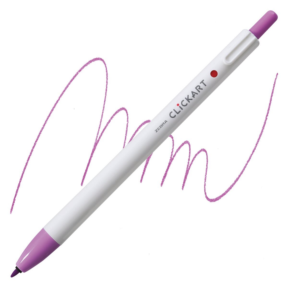 Zebra ClickArt Retractable Marker - Lavender marker and swatch