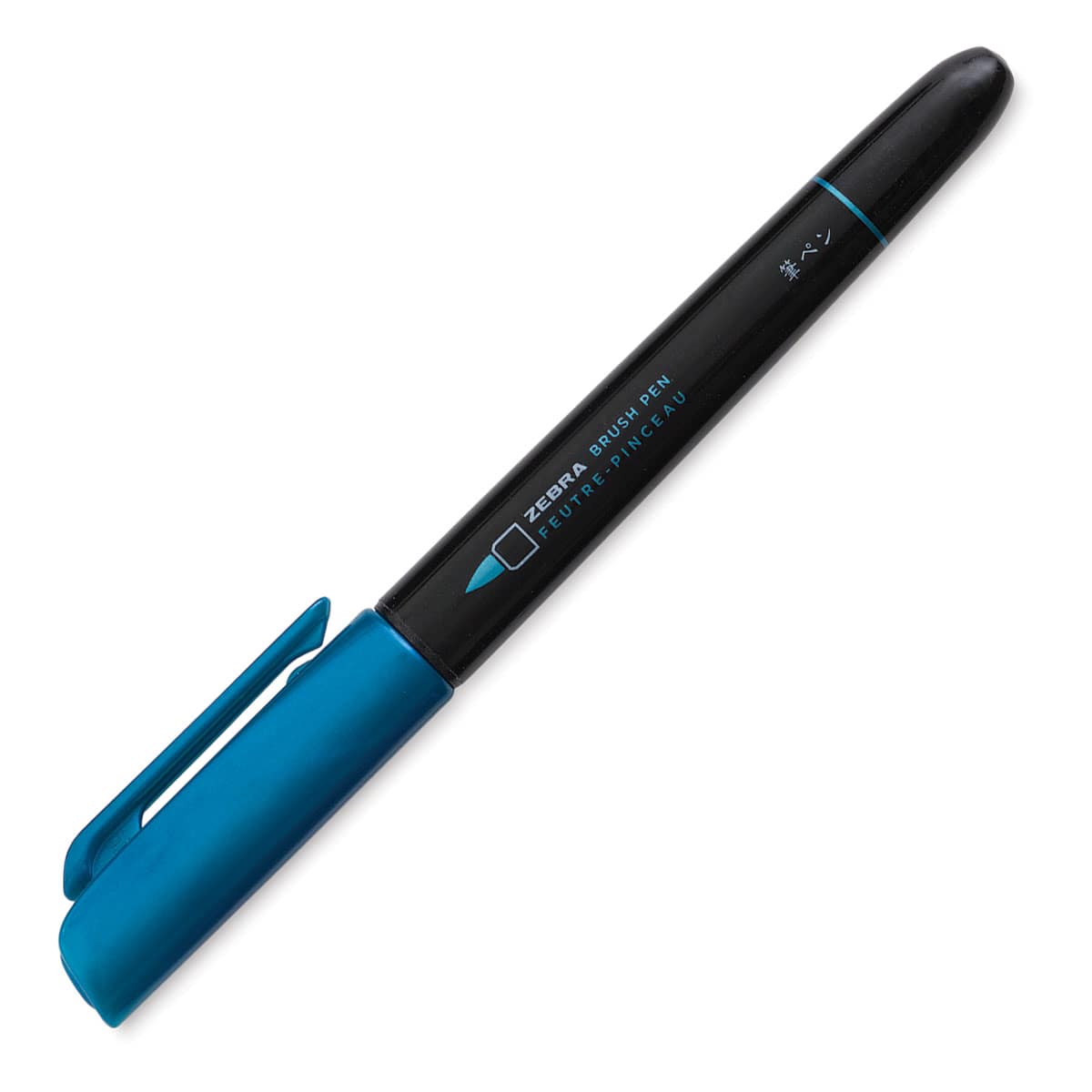 Zebra Metallic Brush Pen - Dark Blue - with cap on