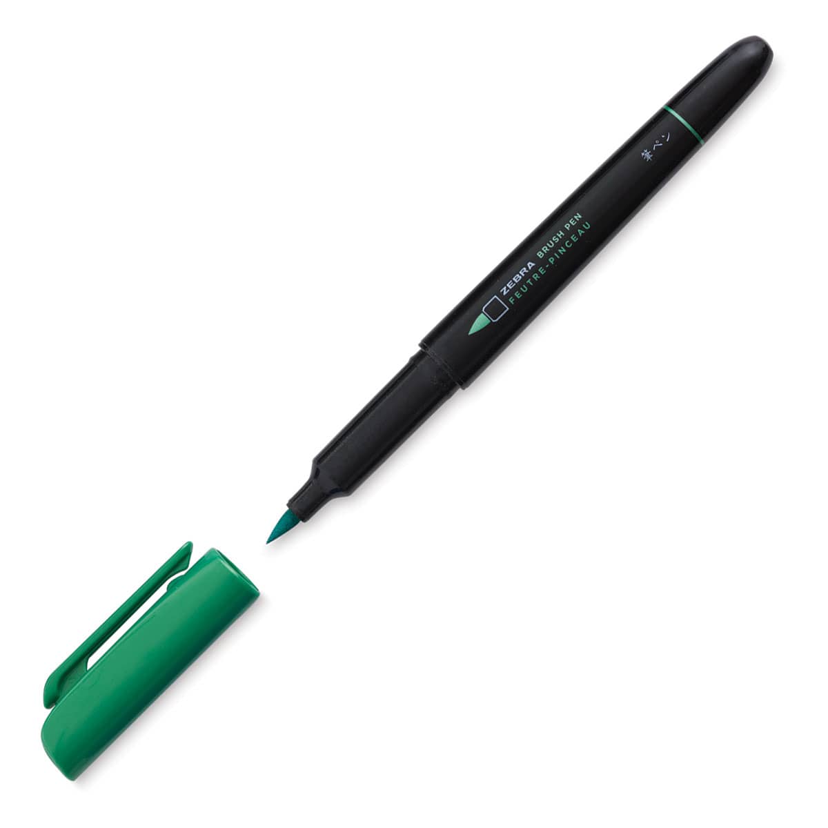 Zebra Metallic Brush Pen - Green