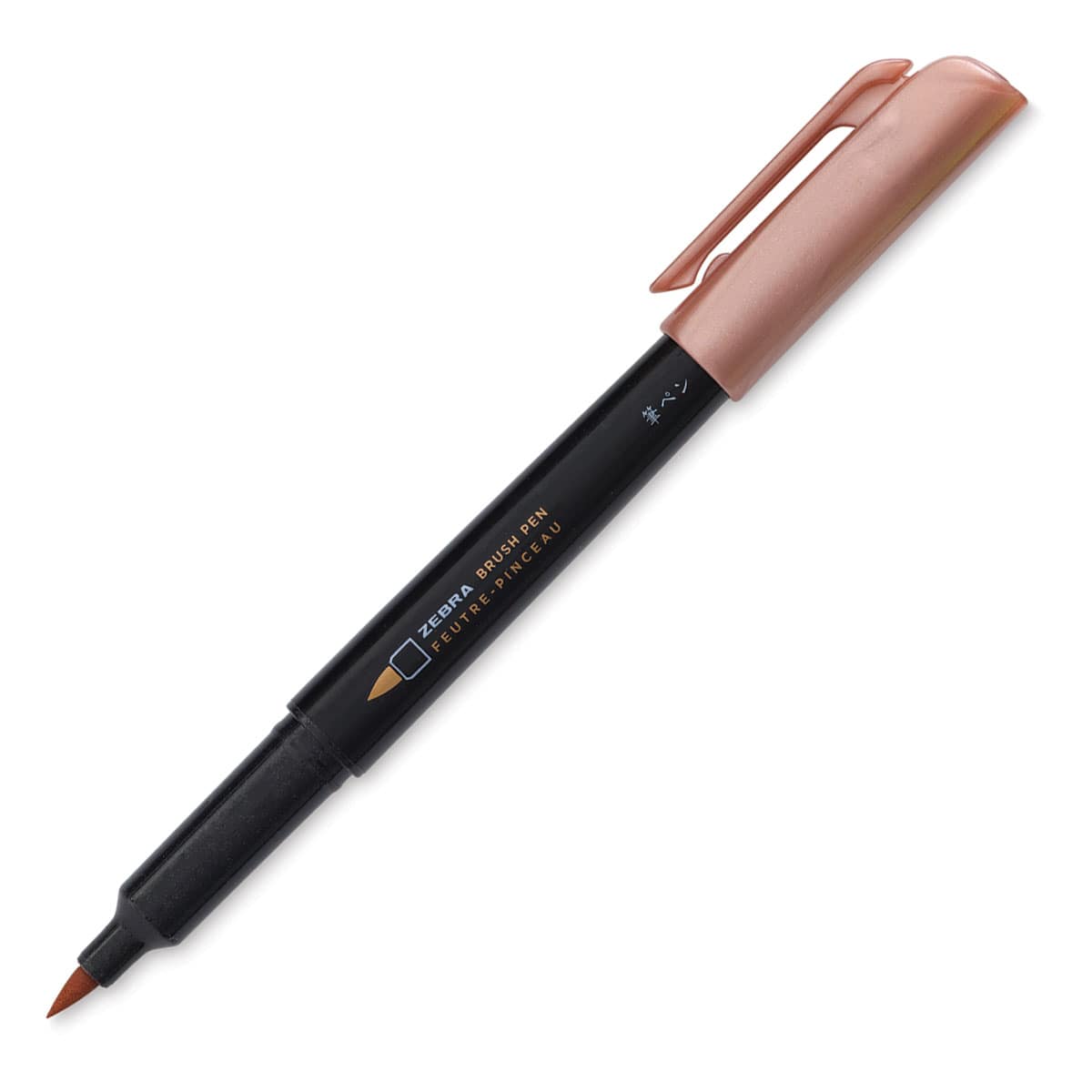 Zebra Metallic Brush Pen - Bronze - with cap off