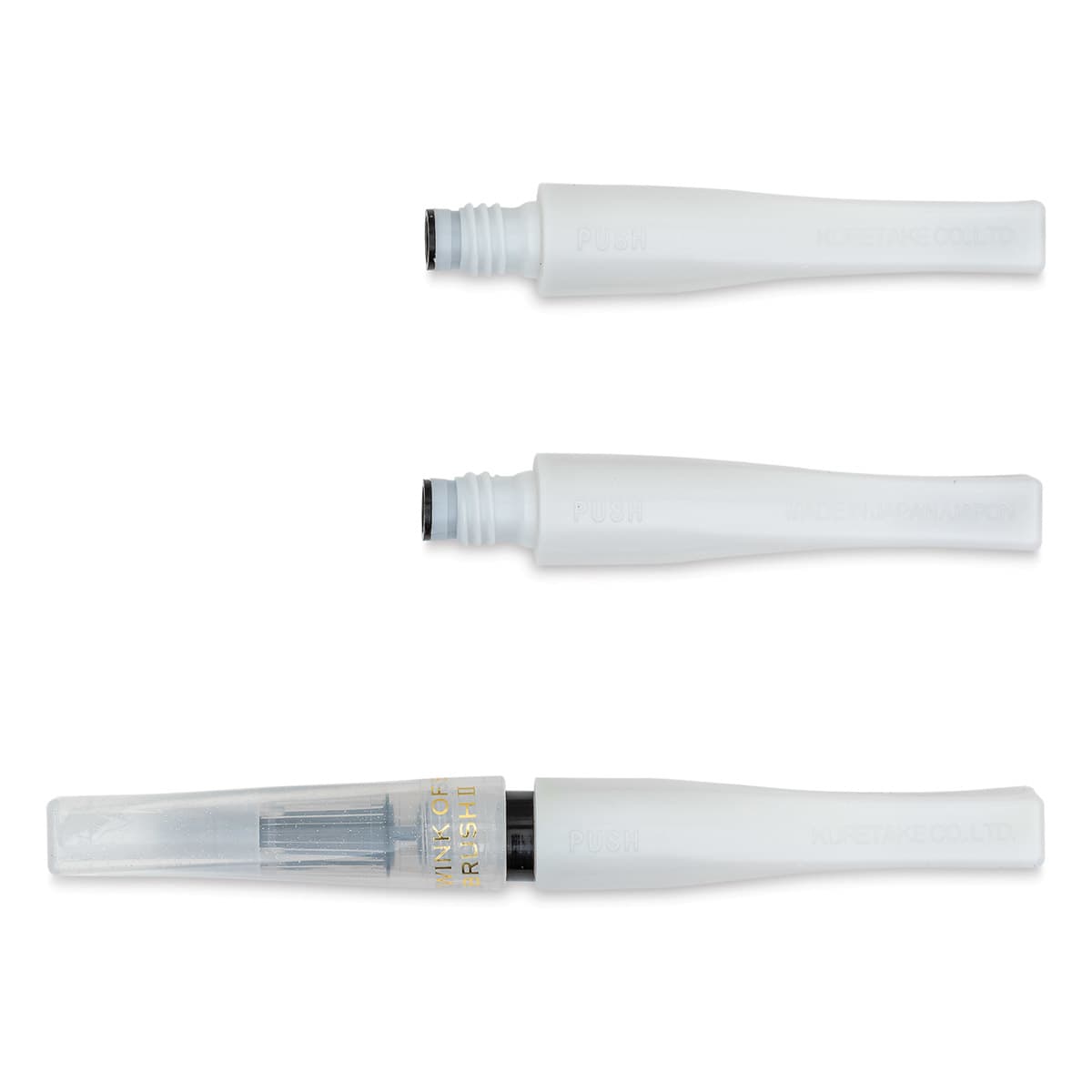 Kuretake Zig Wink of Stella Brush II Pens - Clear, Pen and Refills (with cap on)