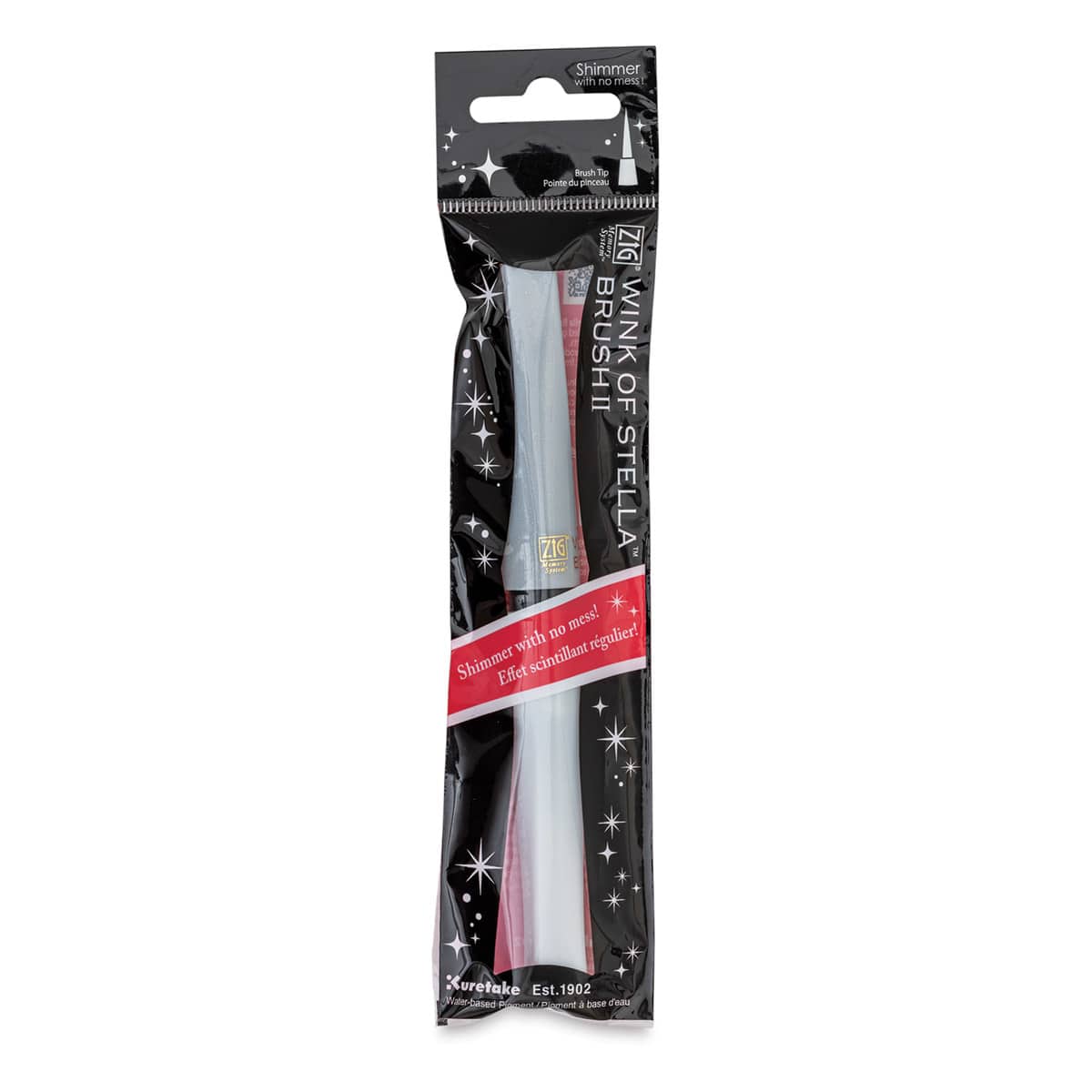 Zig Wink of Stella Brush II Pen - Silver (in package)