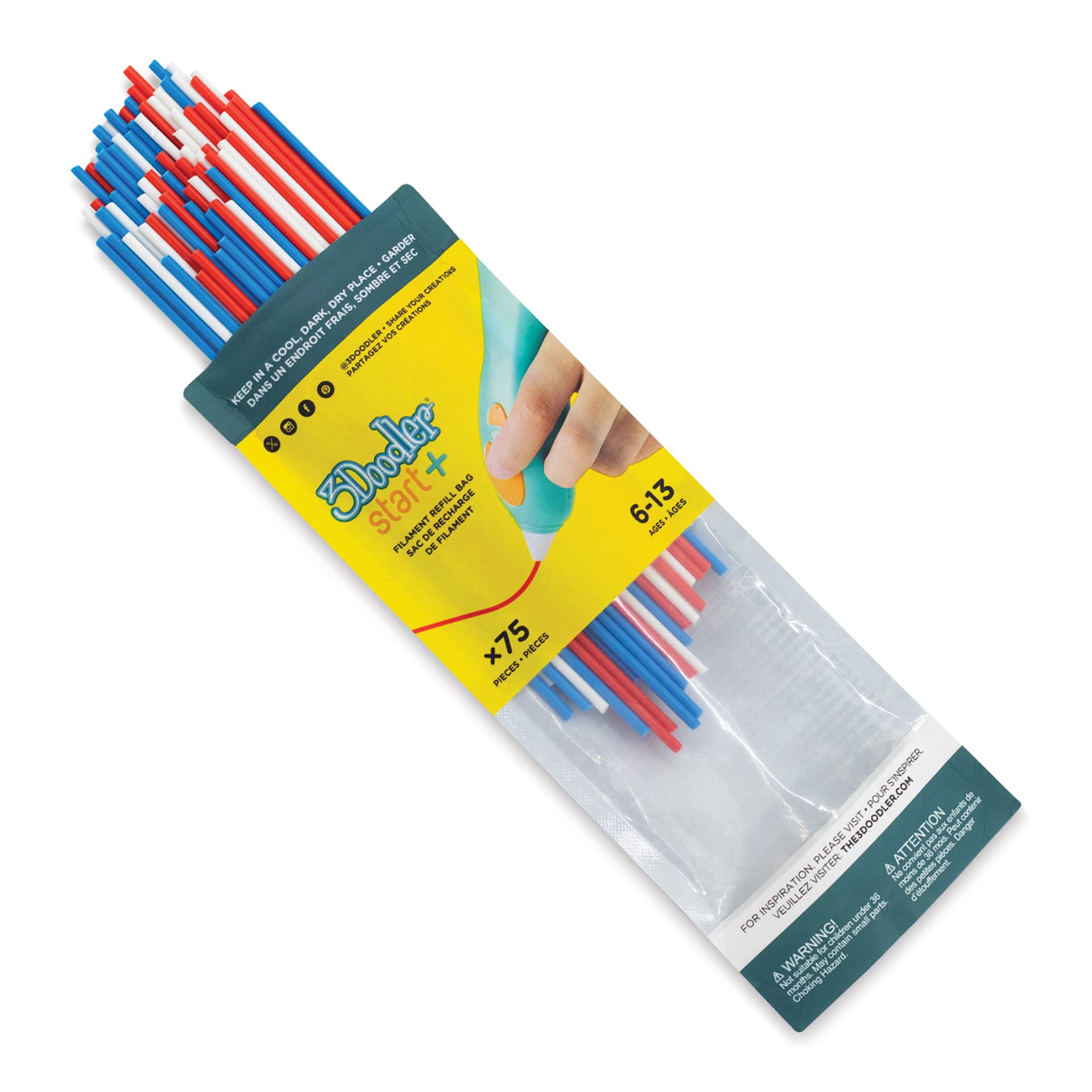 3Doodler Start+ Eco Filament - Stars and Stripes, Pkg of 75