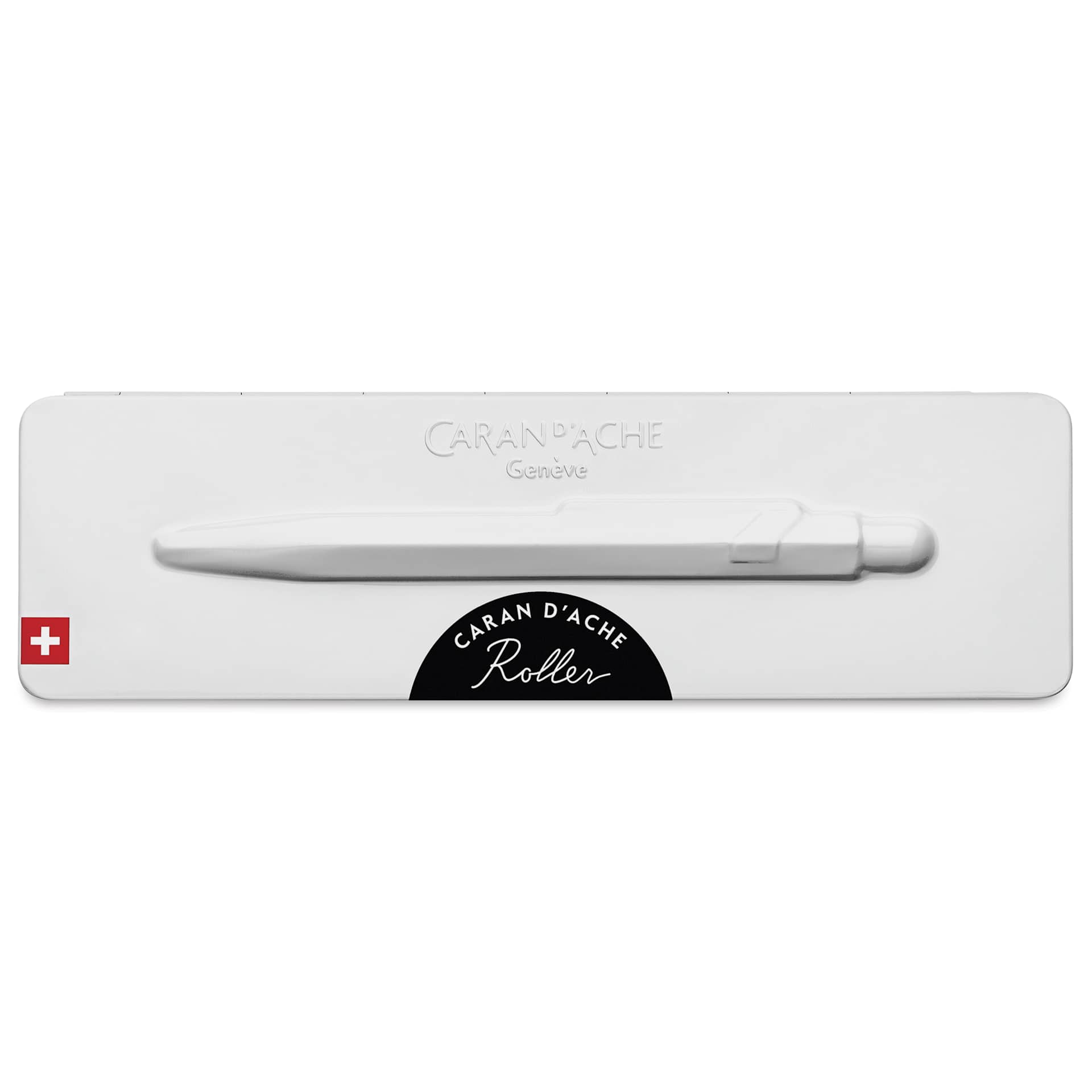 Caran d'Ache 849 Rollerball Pen - Black, front of case