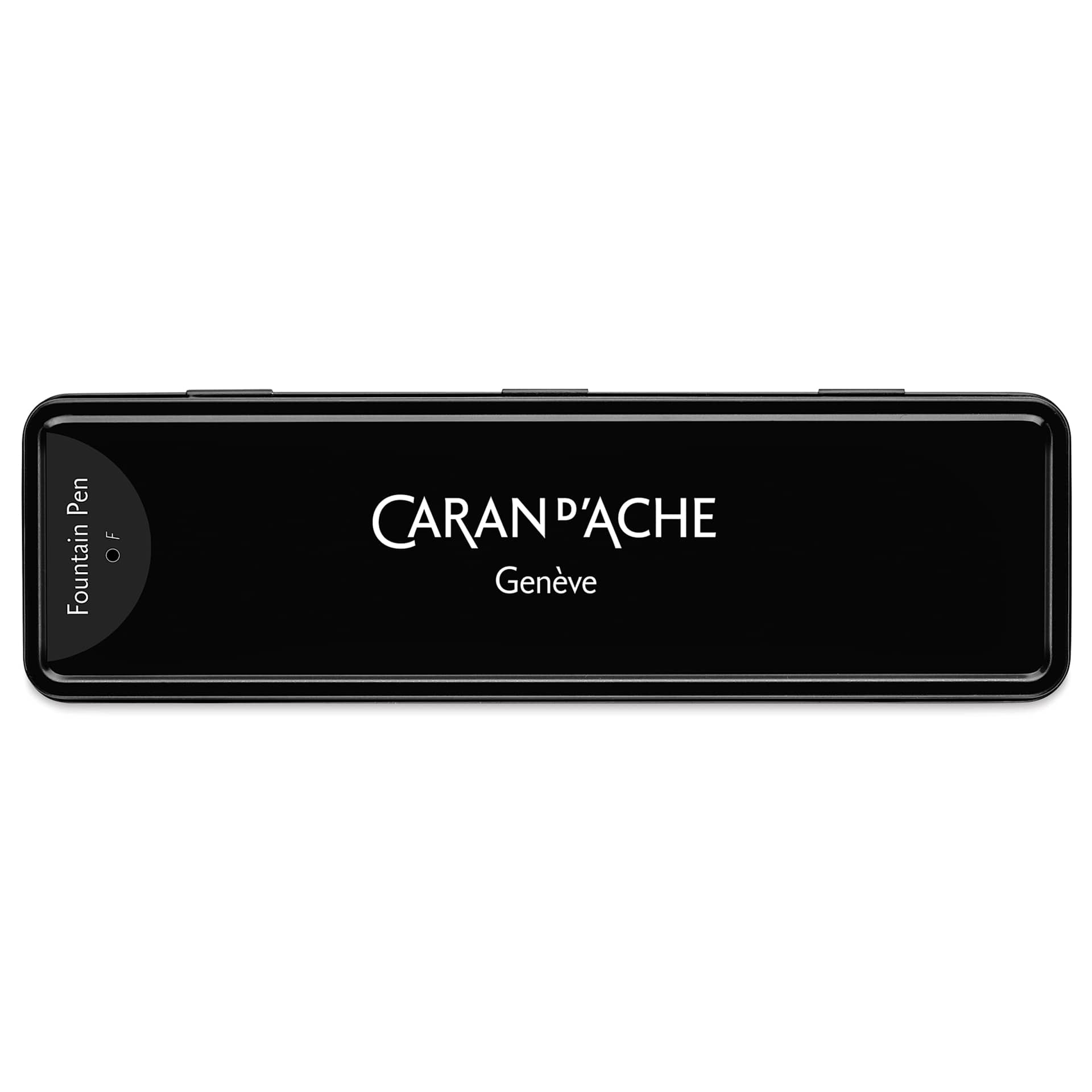 Caran d'Ache 849 Black Code Fountain Pen - Black, Fine Tip, metal case closed