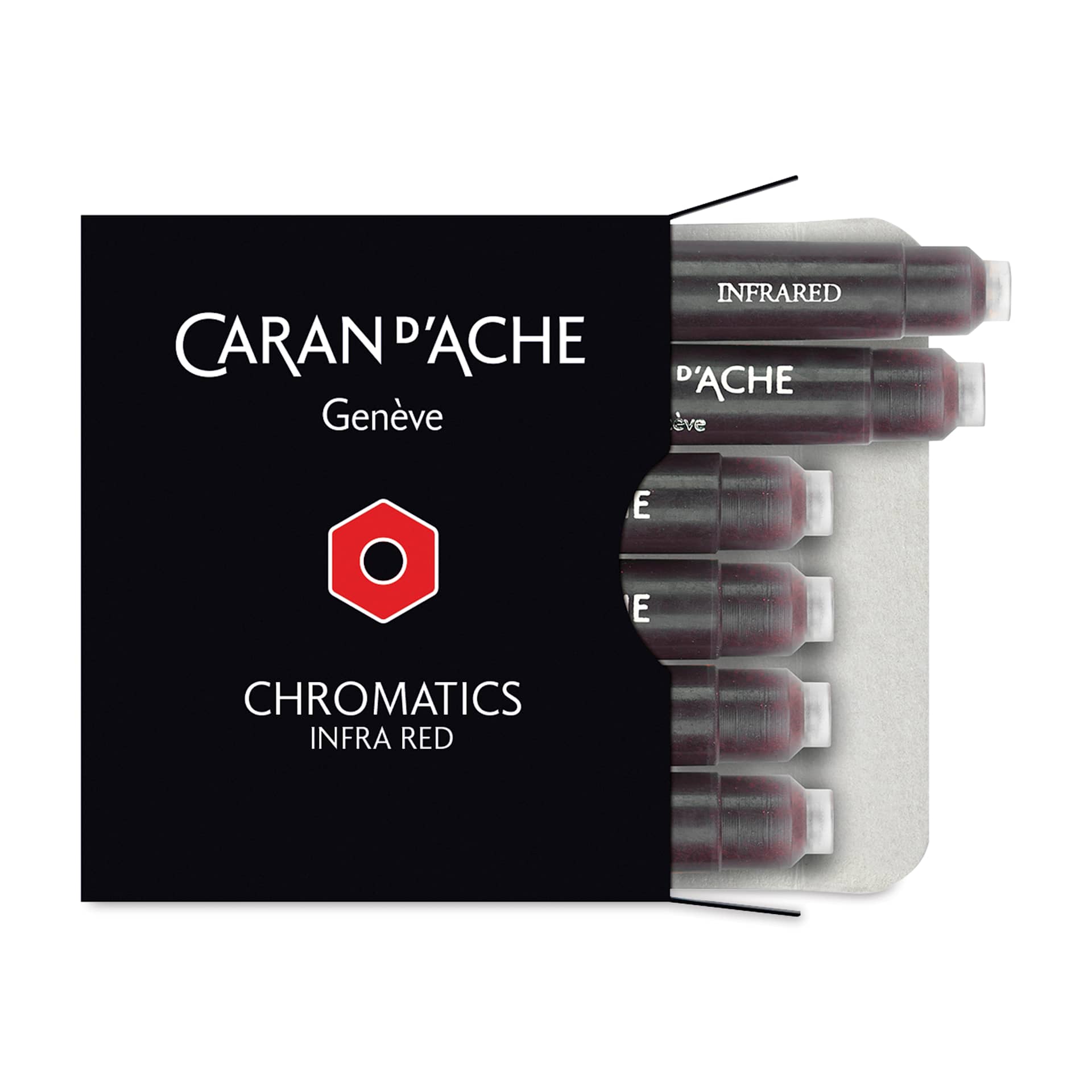 Caran d'Ache Chromatics Fountain Pen Ink Cartridges - Infrared, Pkg of 6