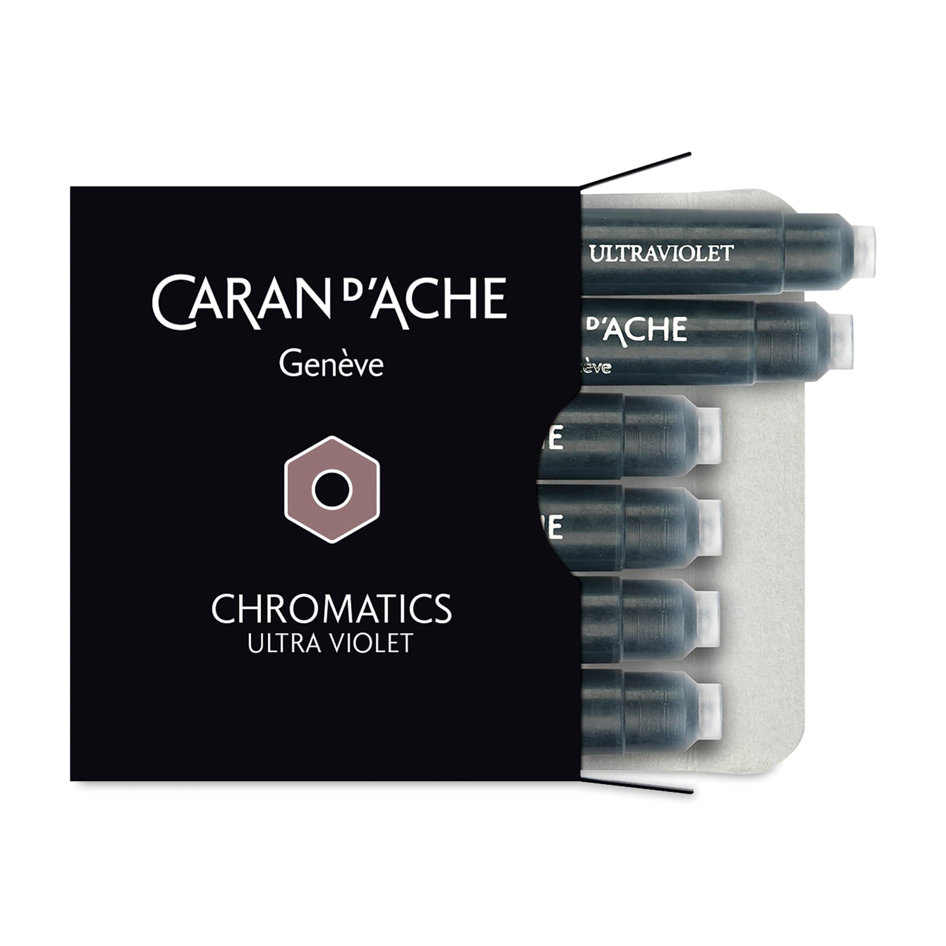 Caran d'Ache Chromatics Fountain Pen Ink Cartridges - Ultraviolet, Pkg of 6