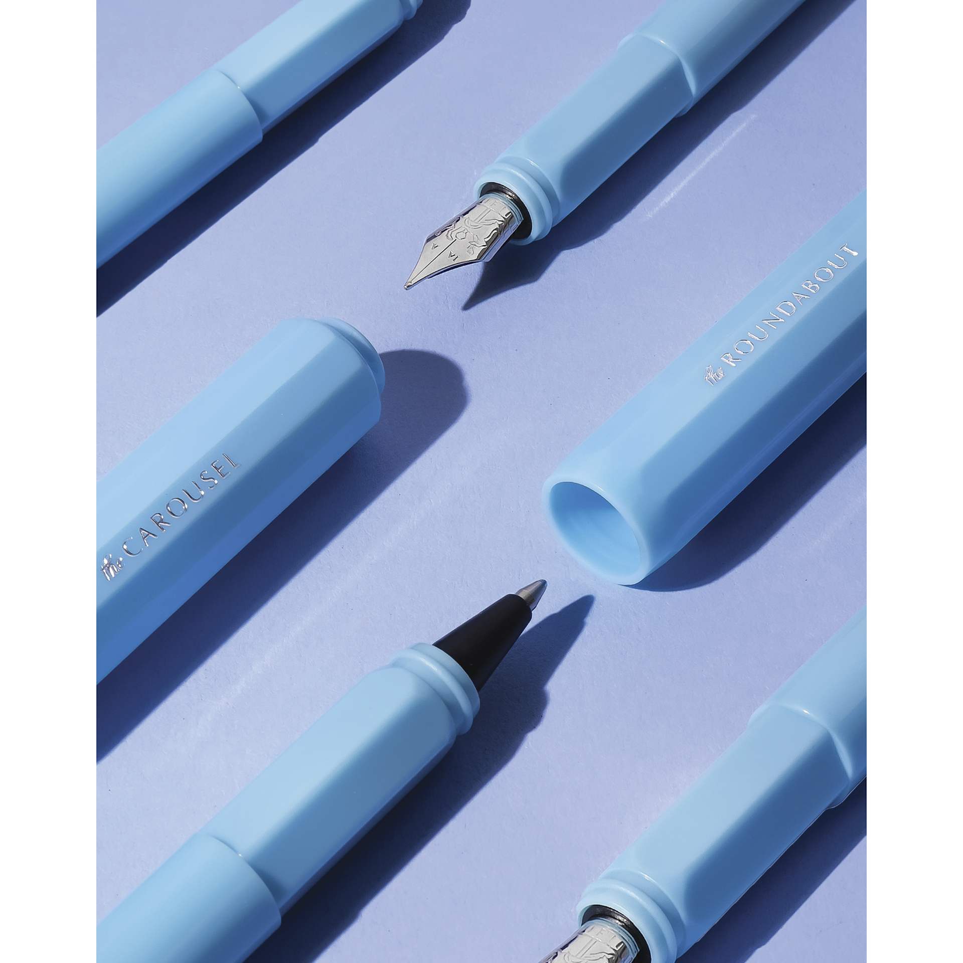 Ferris Wheel Press Carousel Fountain Pen - Feathered Flight with pen caps off