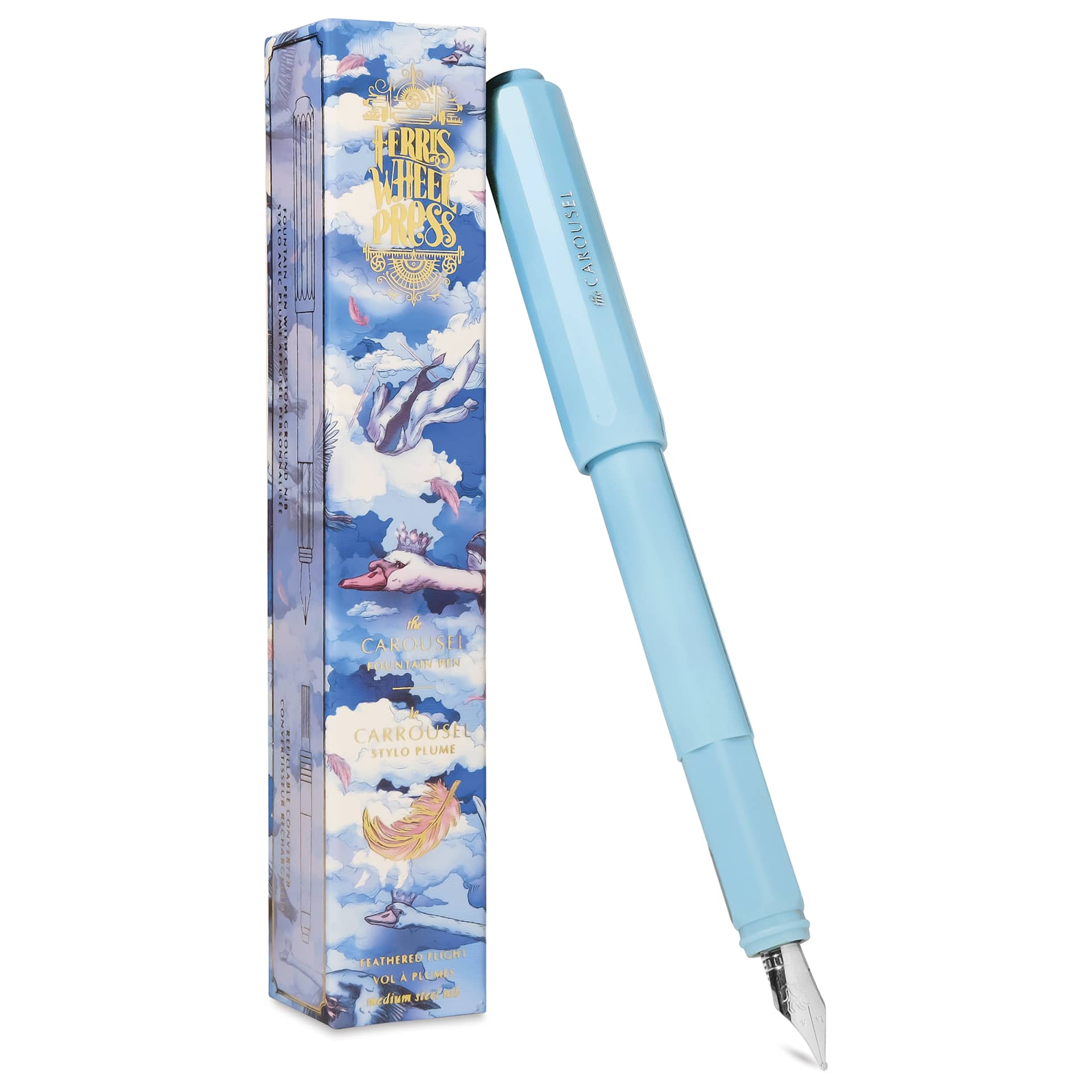 Ferris Wheel Press Carousel Fountain Pen - Feathered Flight, Fine, pen with box