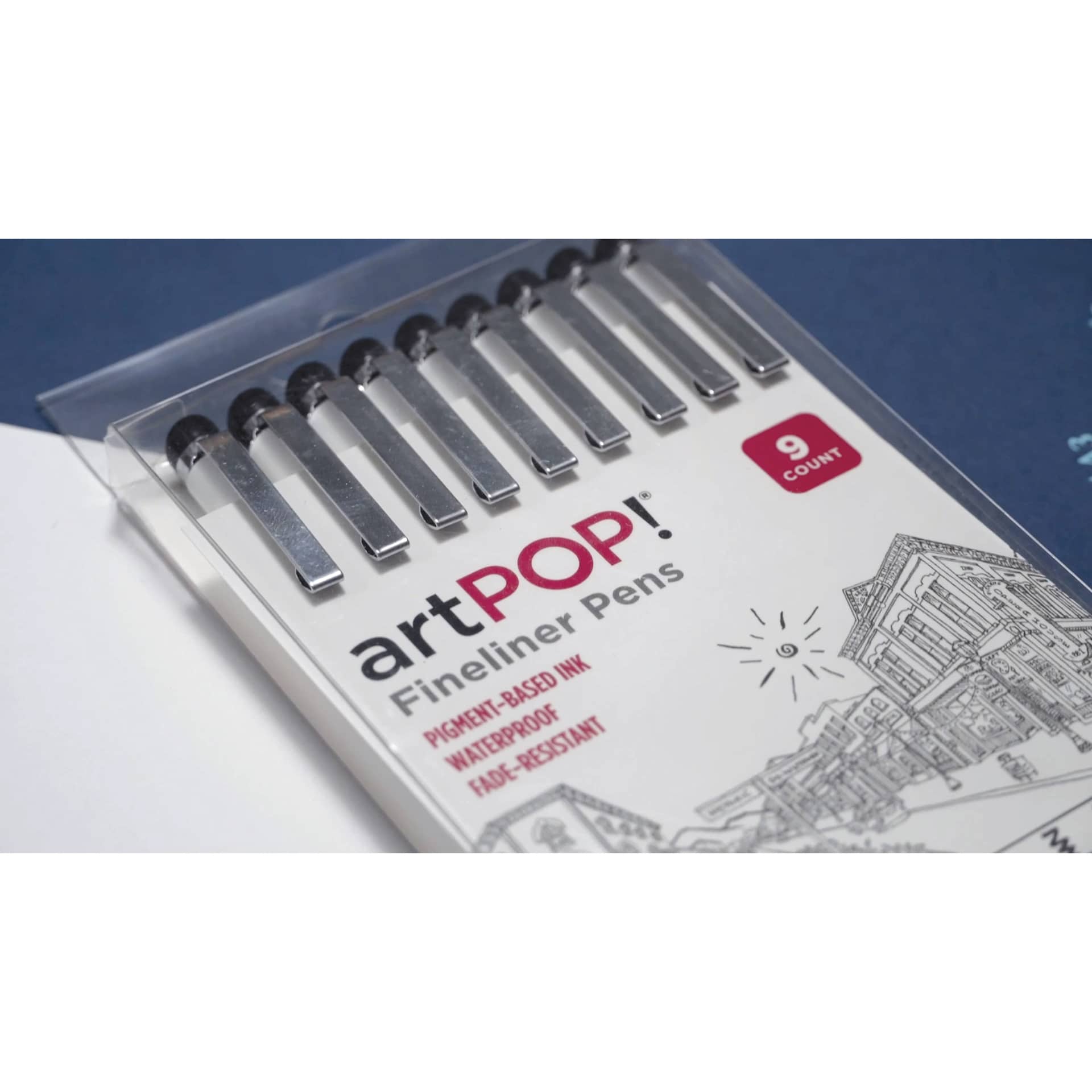 artPOP! Fineliner Pens - Set of 9, Assorted Sizes, in packaging