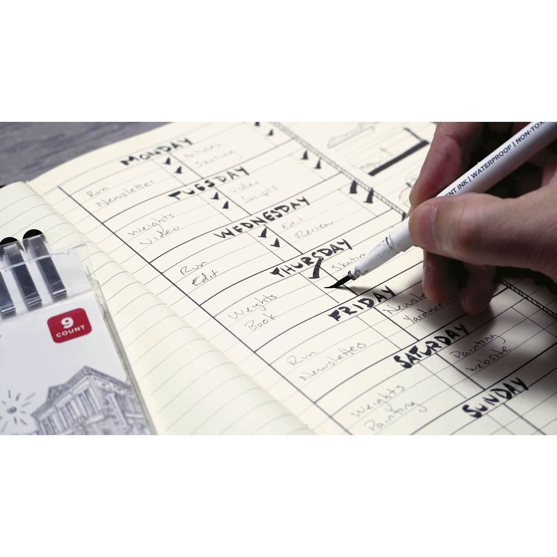 artPOP! Fineliner Pens - Set of 9, Assorted Sizes, fineliner marking off daily planner