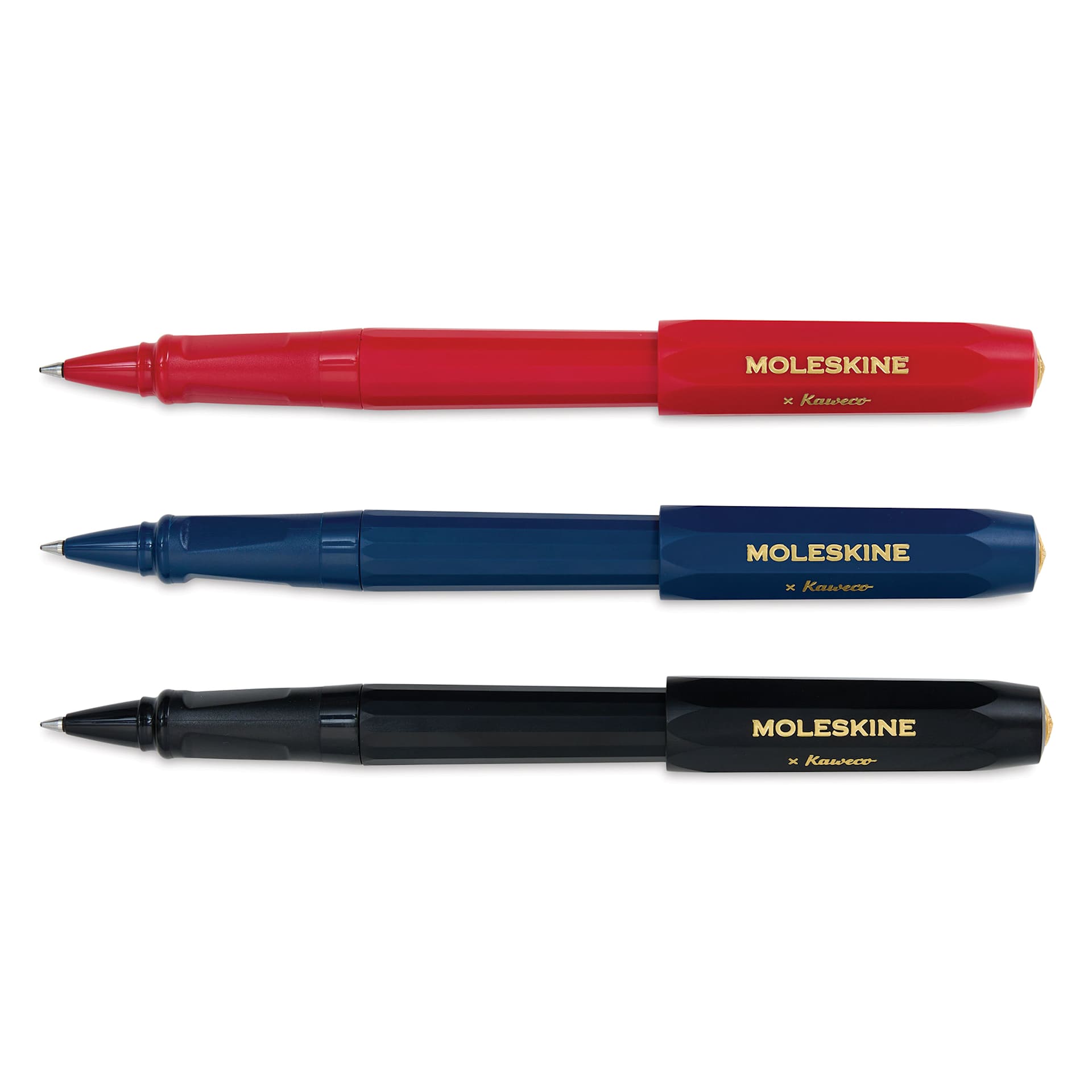 Moleskine Kaweco Rollerball Pens with caps off