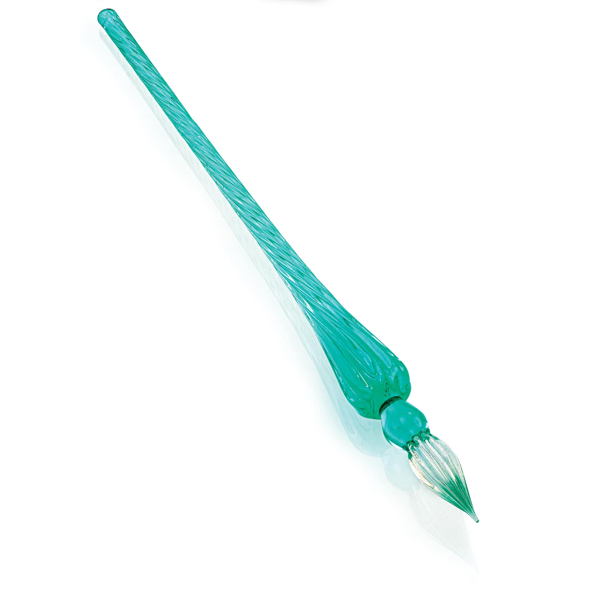 Herbin Round Glass Dip Pen - Turquoise out of gift box