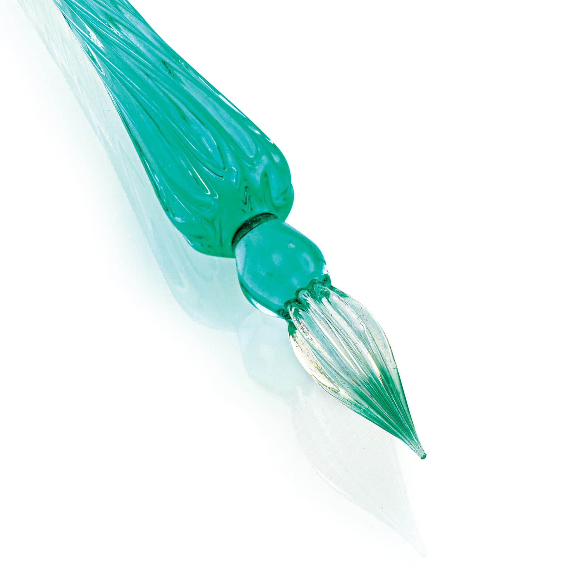 Herbin Round Glass Dip Pen - Turquoise close-up of nib
