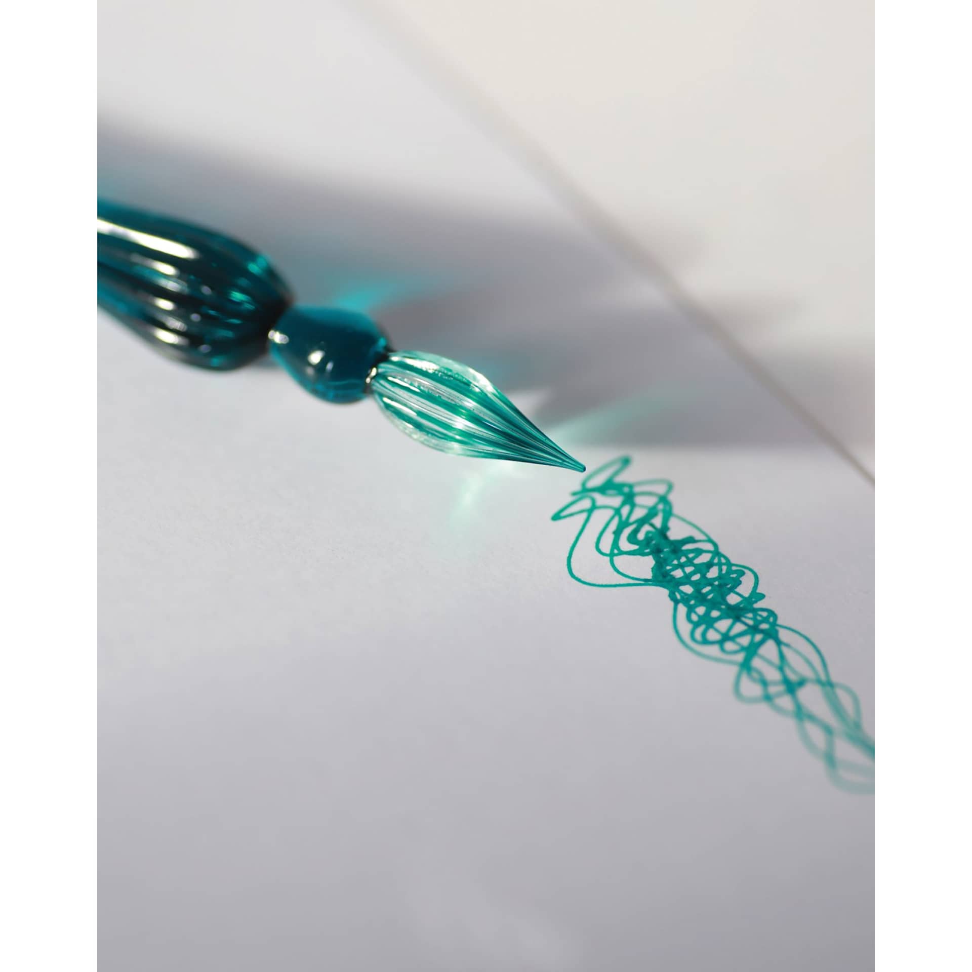 Herbin Round Glass Dip Pen - Turquoise, swatch