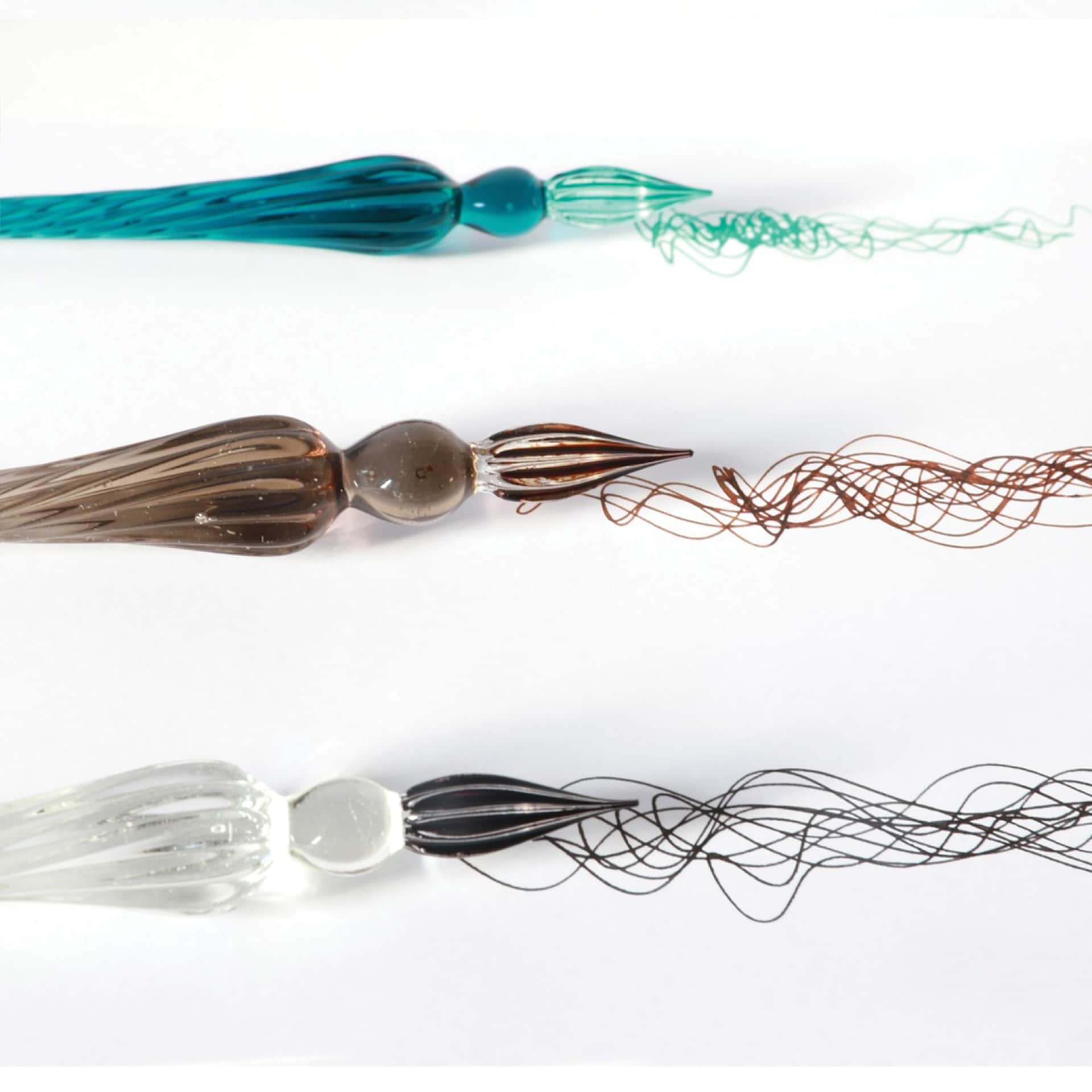 Herbin Round Glass Dip Pens, swatches