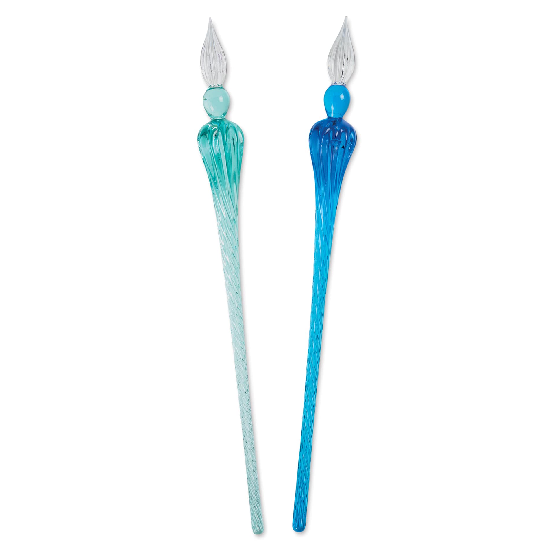 Herbin Round Glass Dip Pens, Navy Blue and Turquoise