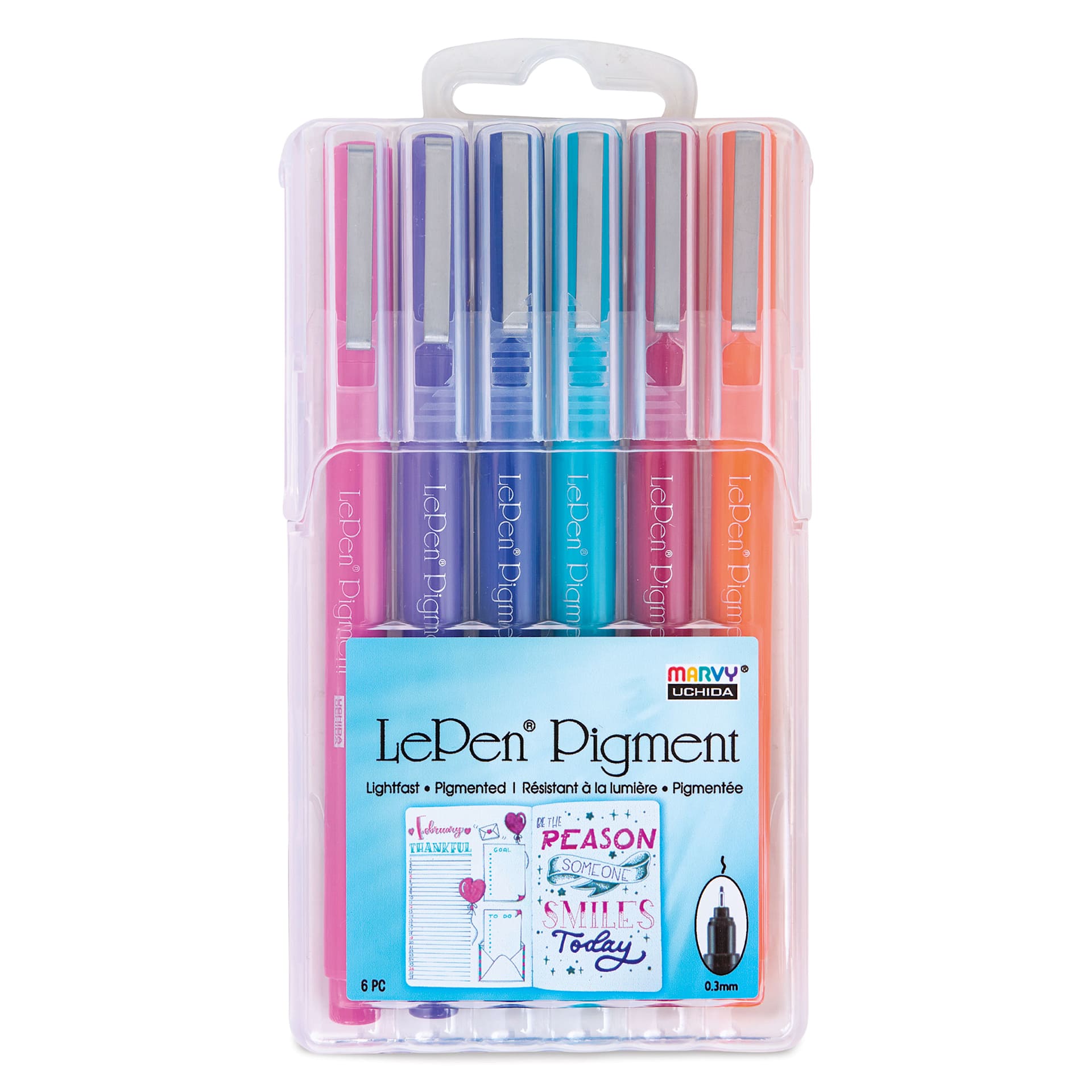Marvy Uchida LePen Pigment Pens - Jewel Colors, Set of 6
