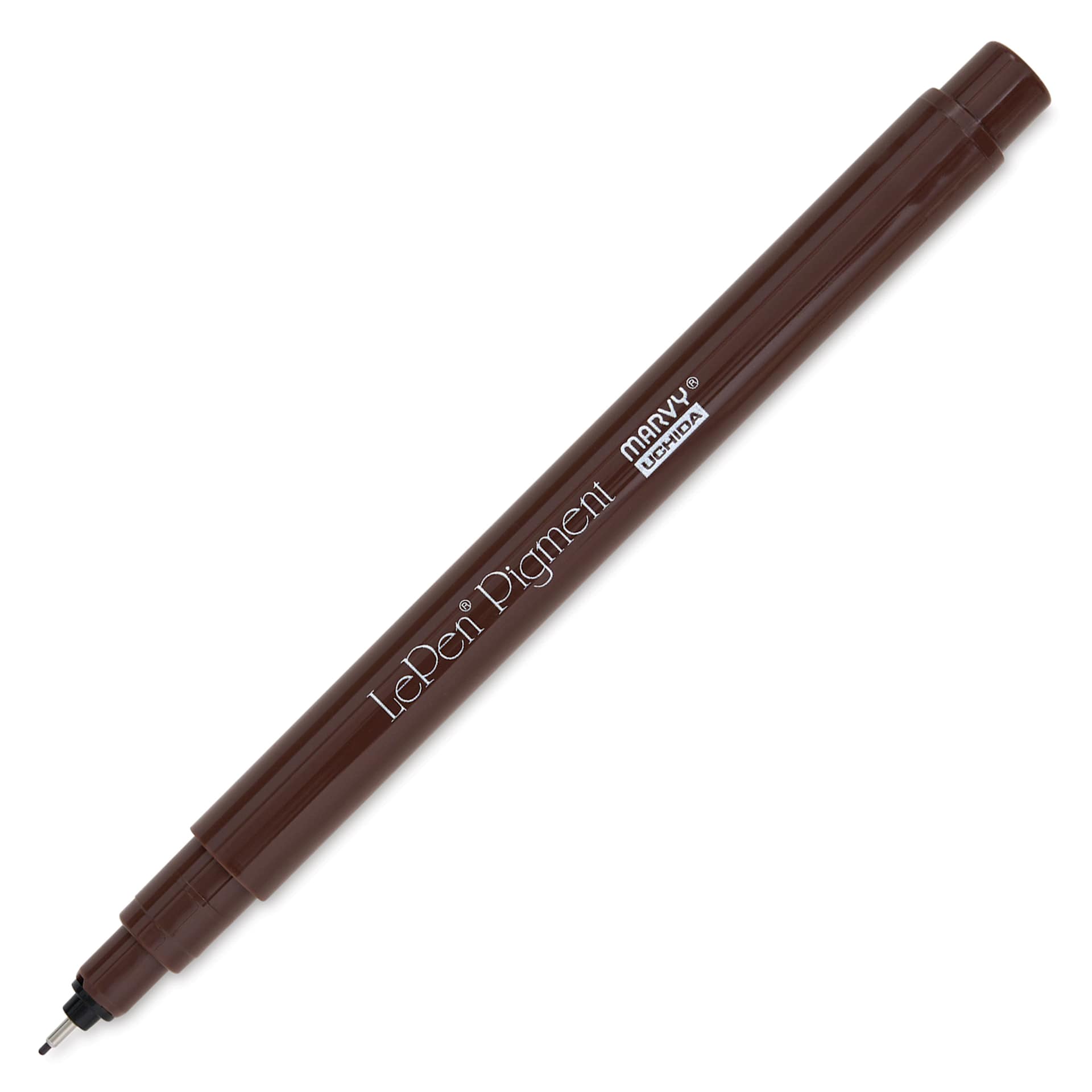 Marvy Uchida LePen Pigment Pen - Brown with cap off