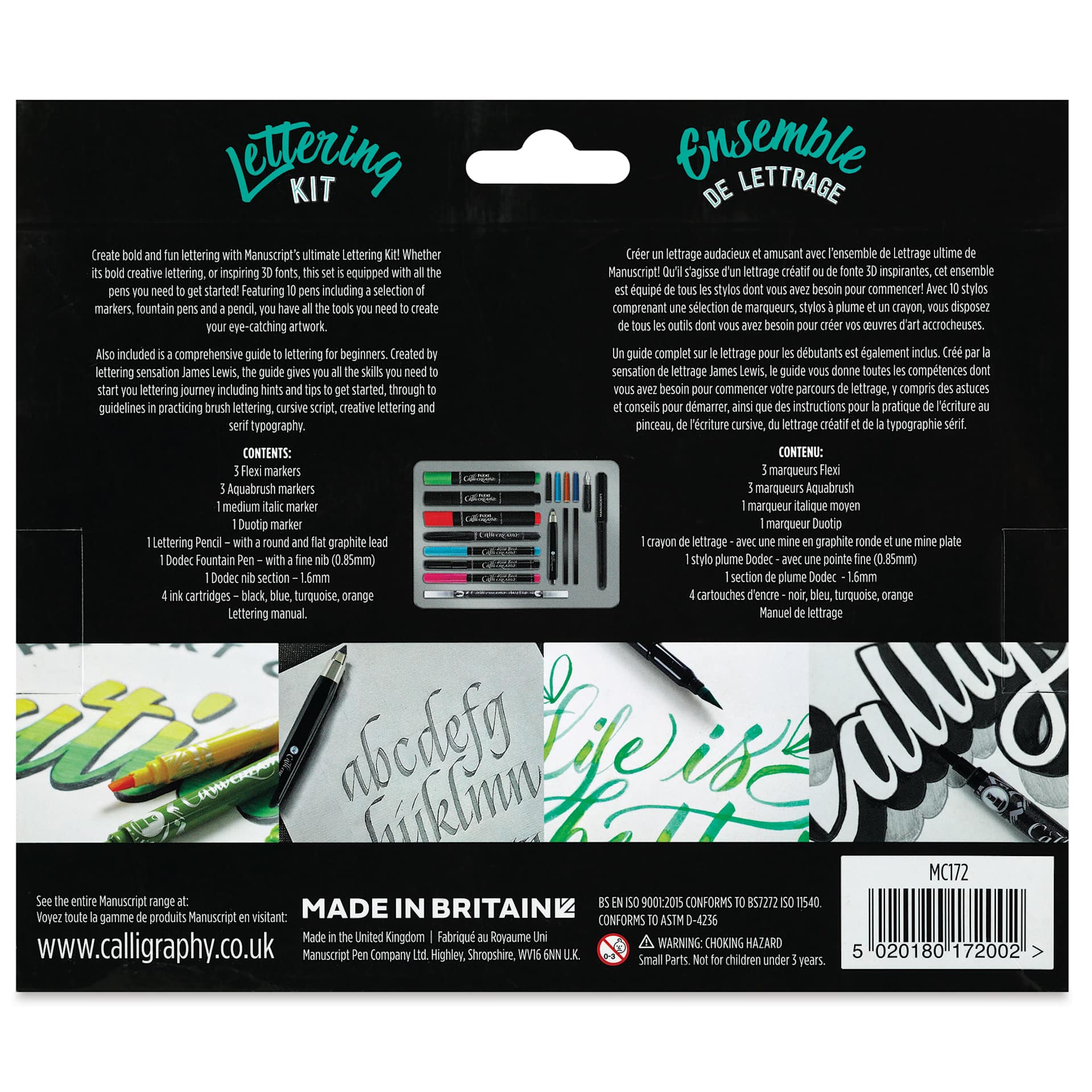 Manuscript Lettering Kit back of packaging