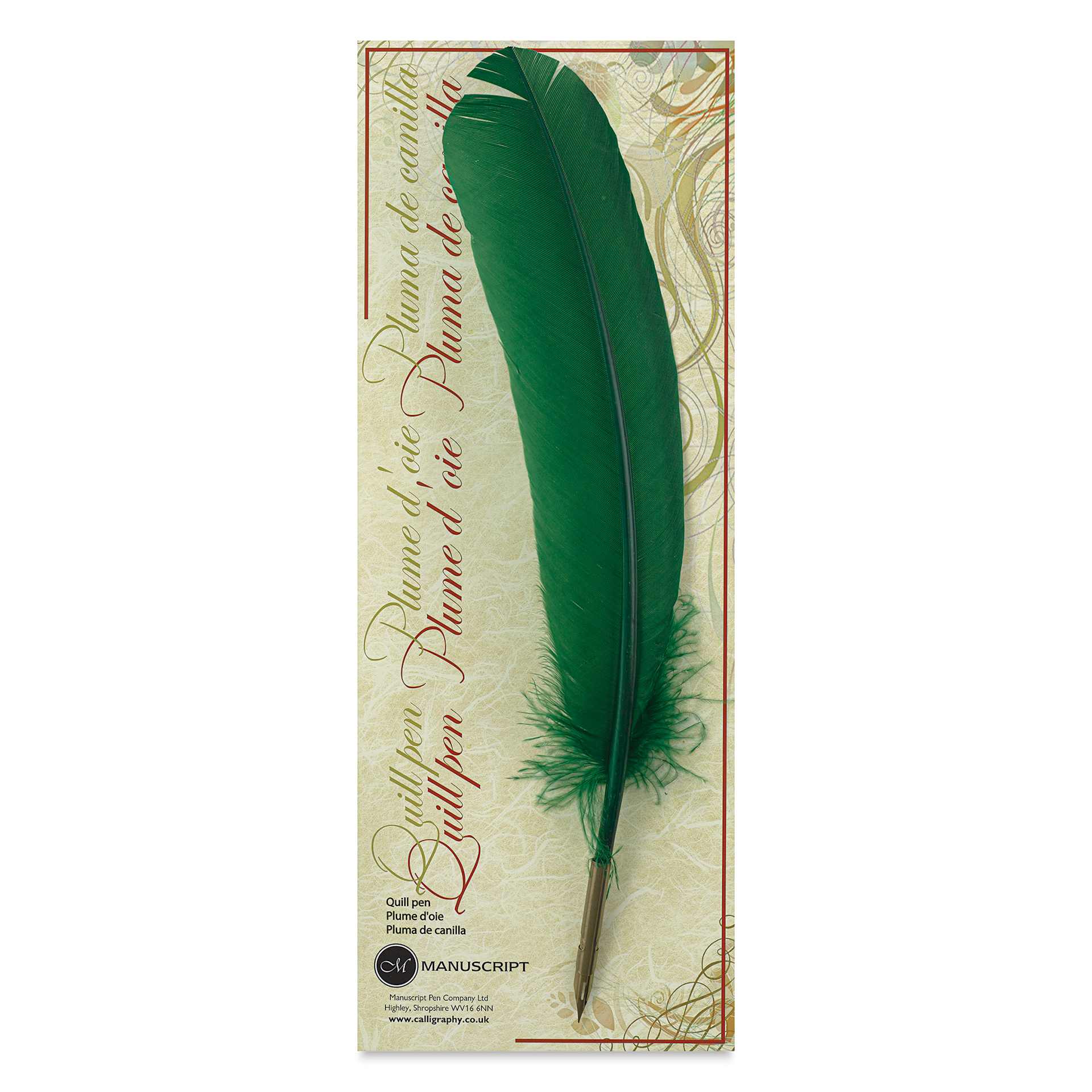 Manuscript Quill Dip Pen - Green, front of the packaging