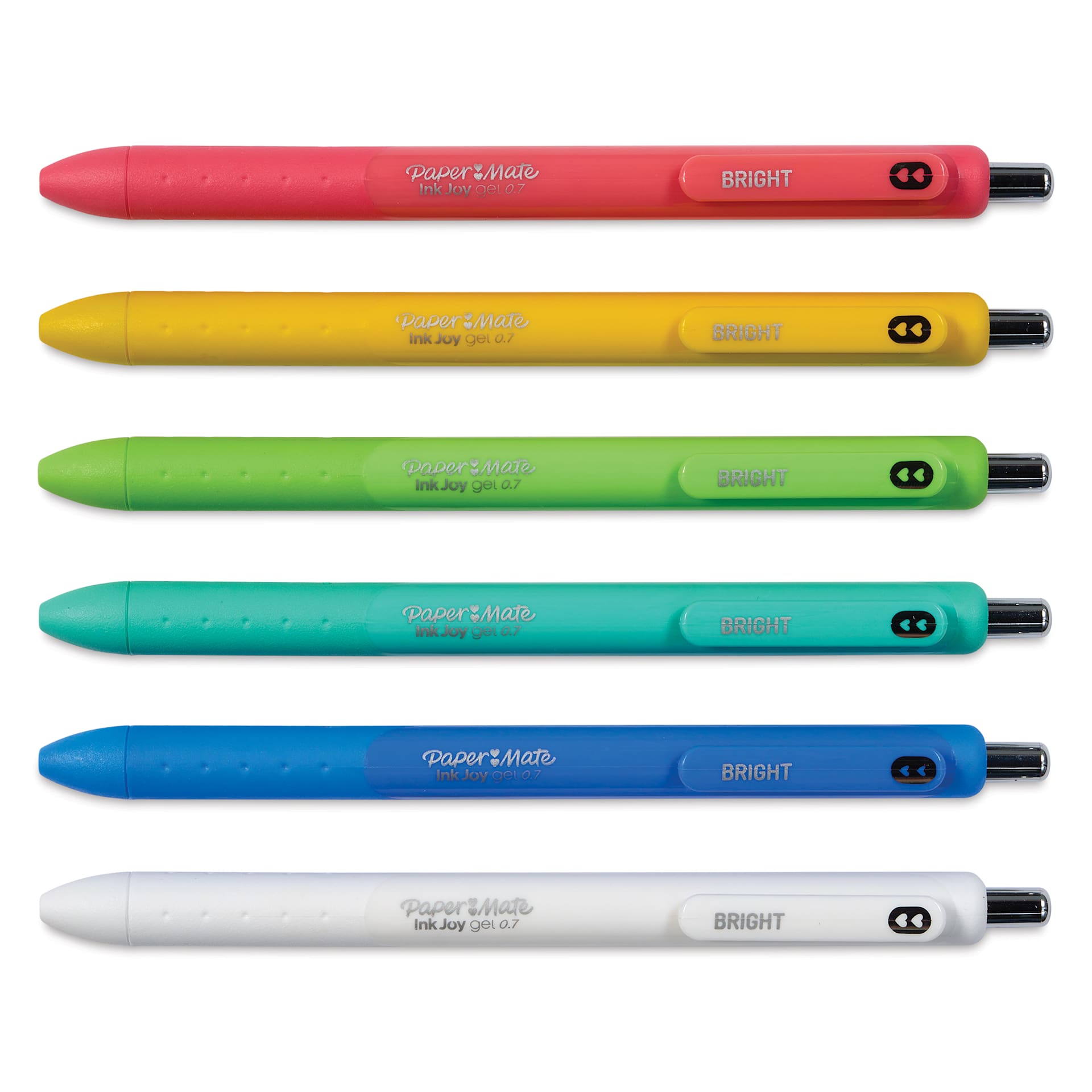 Paper Mate Inkjoy Gel Bright Pens - Assorted Colors, Set of 6, point retracted