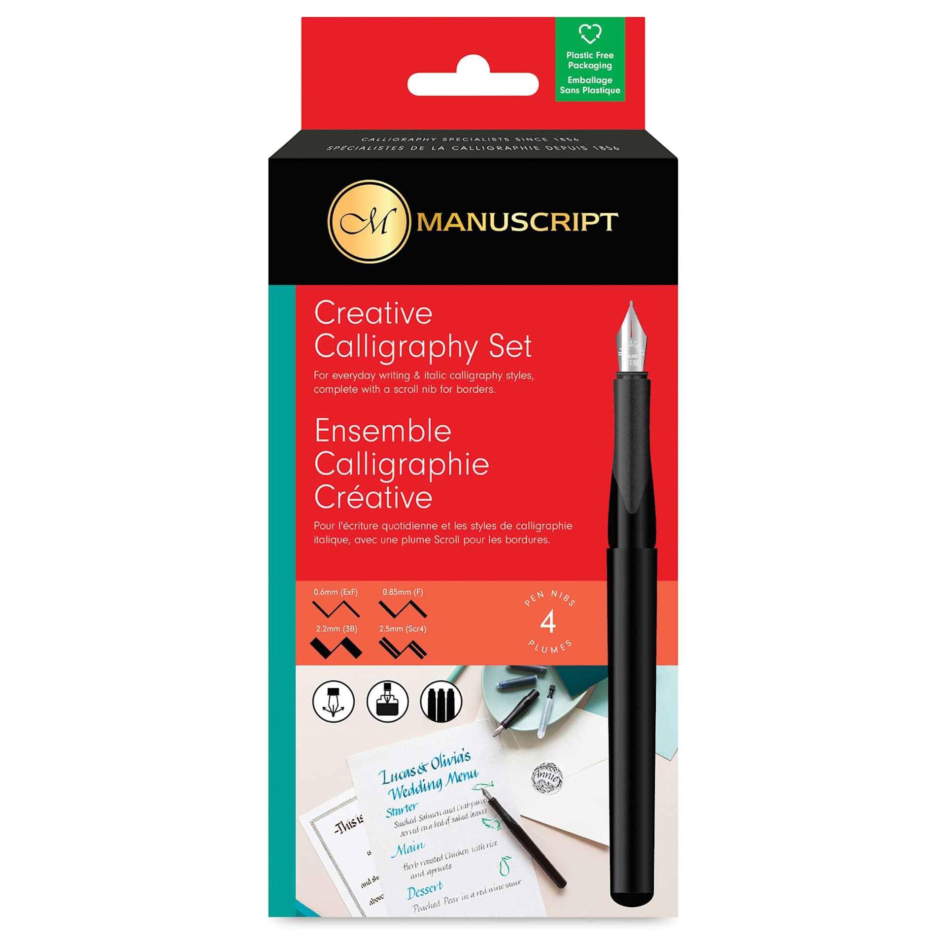Manuscript Calligraphy Fountain Pen - Creative Set, front of the packaging