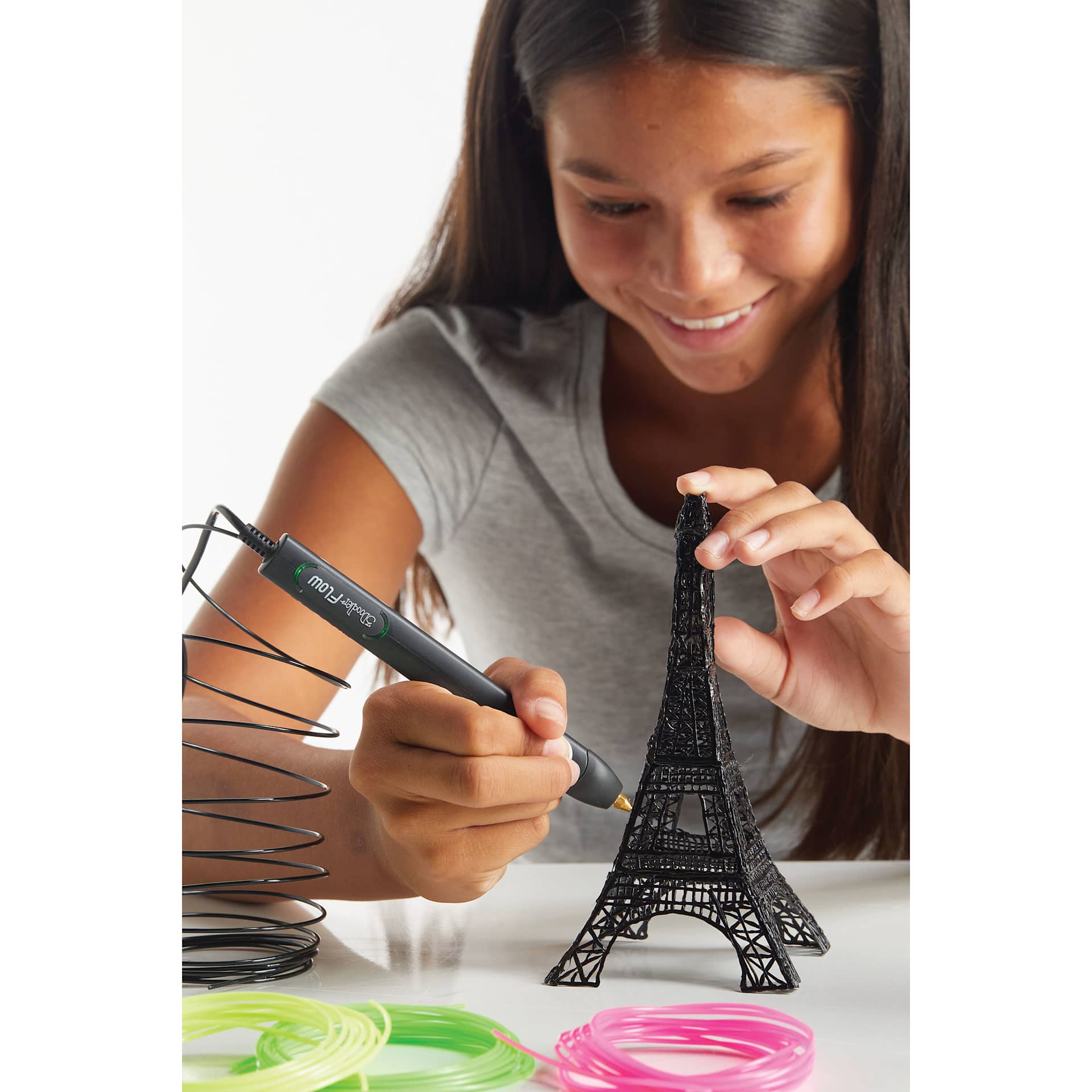 3Doodler Flow Essentials 3D Printing Pen Set, printed Eiffel Tower
