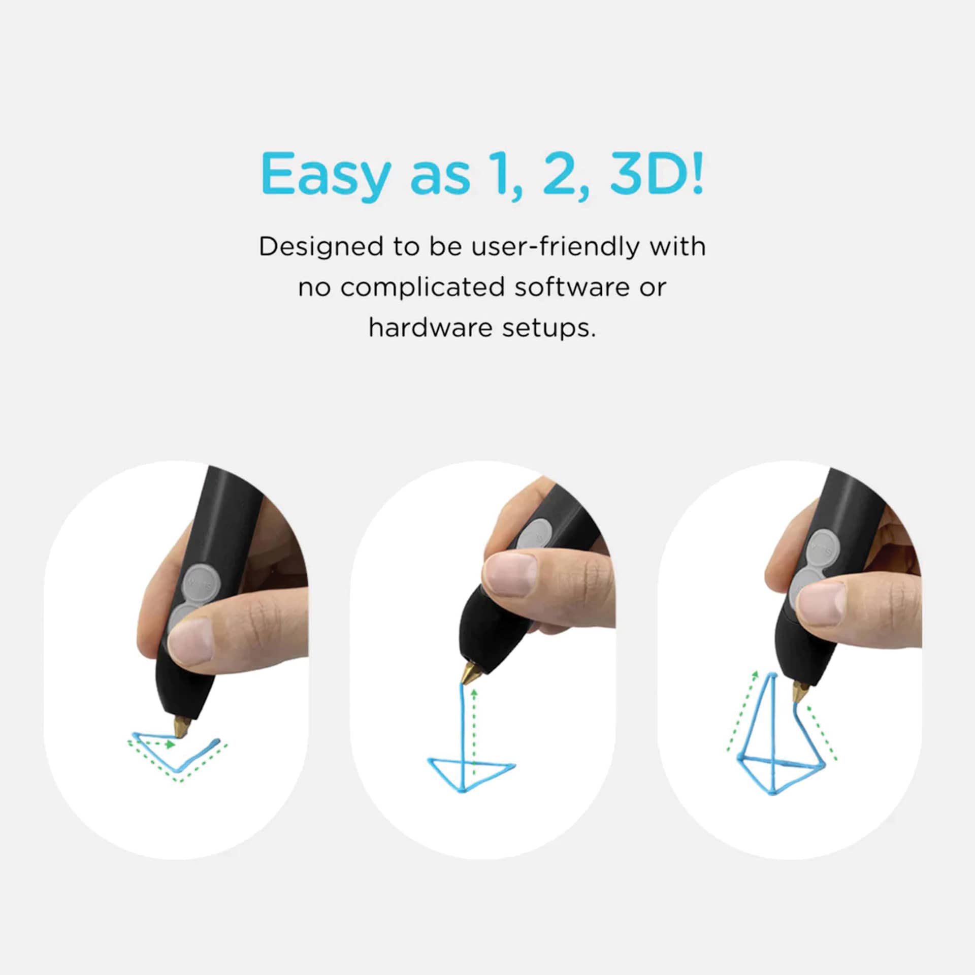 3Doodler Flow Essentials 3D Printing Pen Set pen usage steps