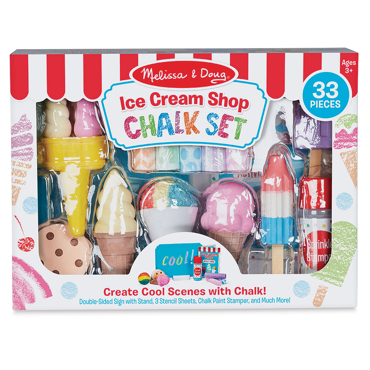 Melissa & Doug Ice Cream Shop Chalk Play Set (In packaging)