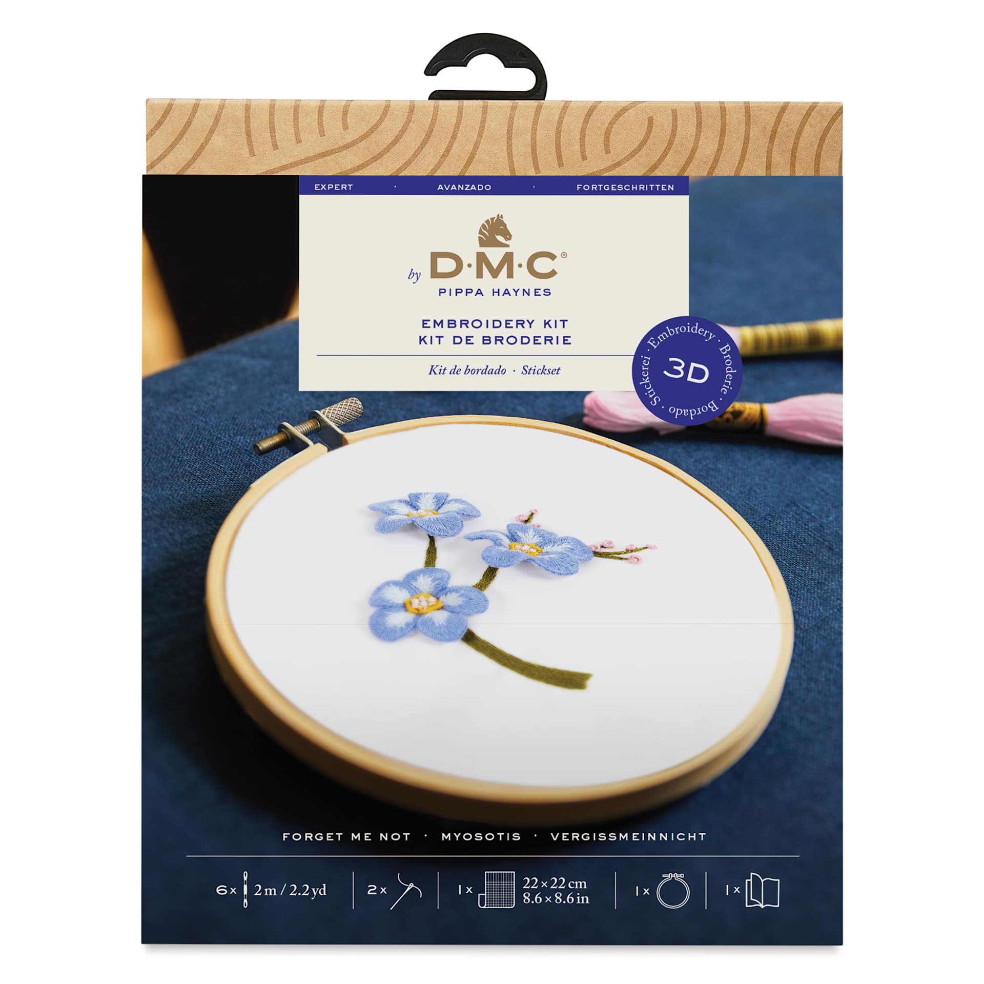 DMC 3D Embroidery Kit - Forget-Me-Not front of packaging