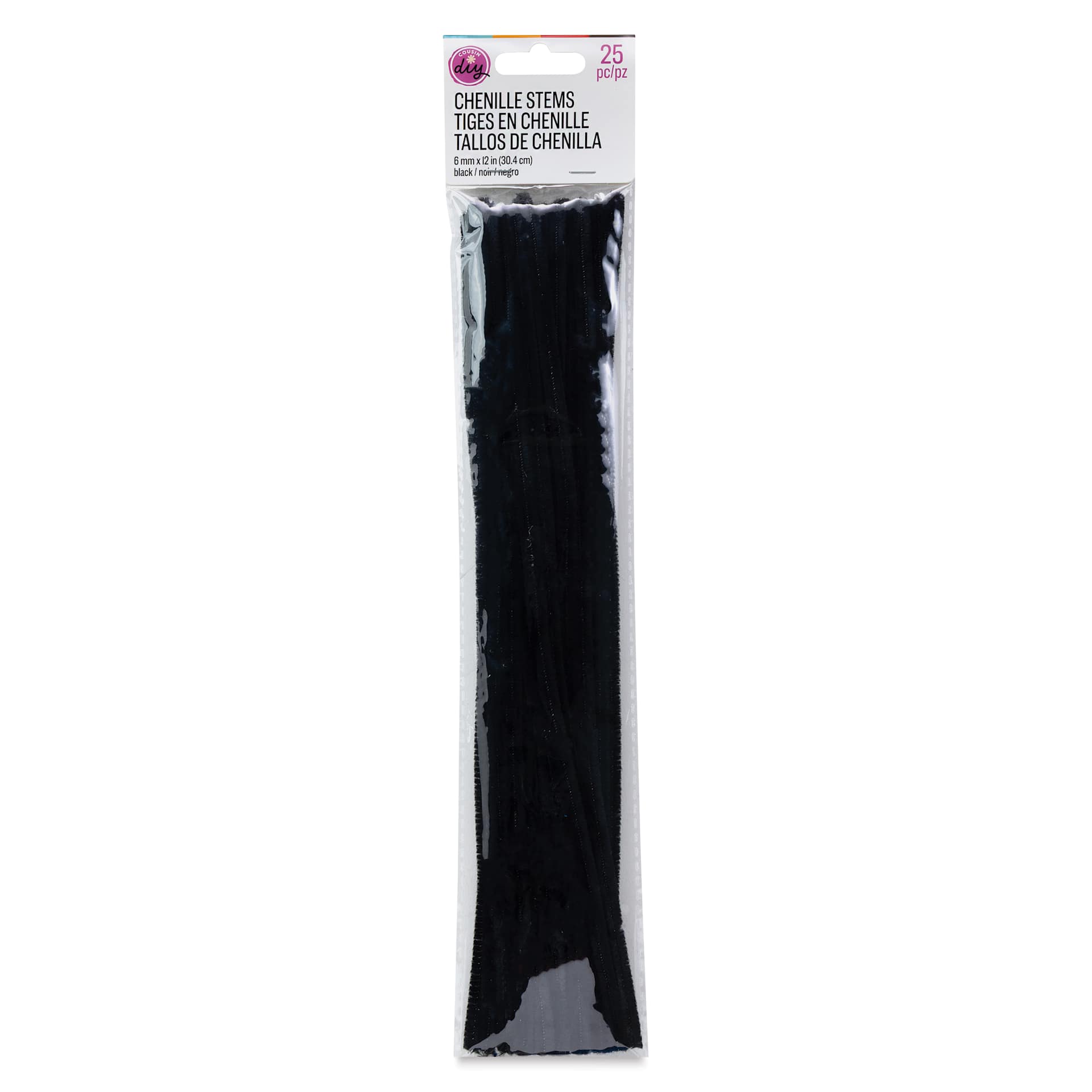 Cousin DIY Chenille Stems - Black front of packaging